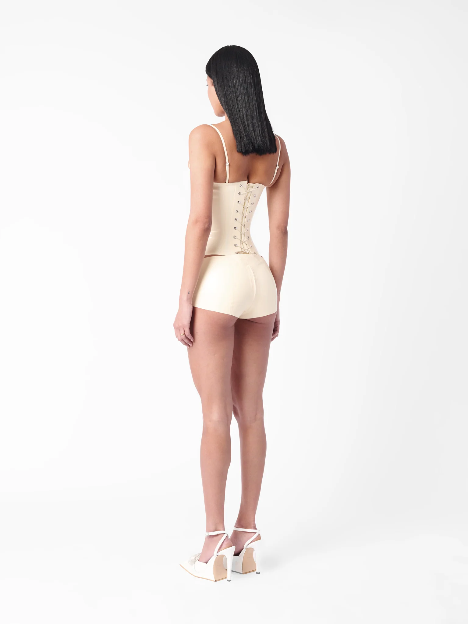 Agnes Latex Shorts White - Image 5