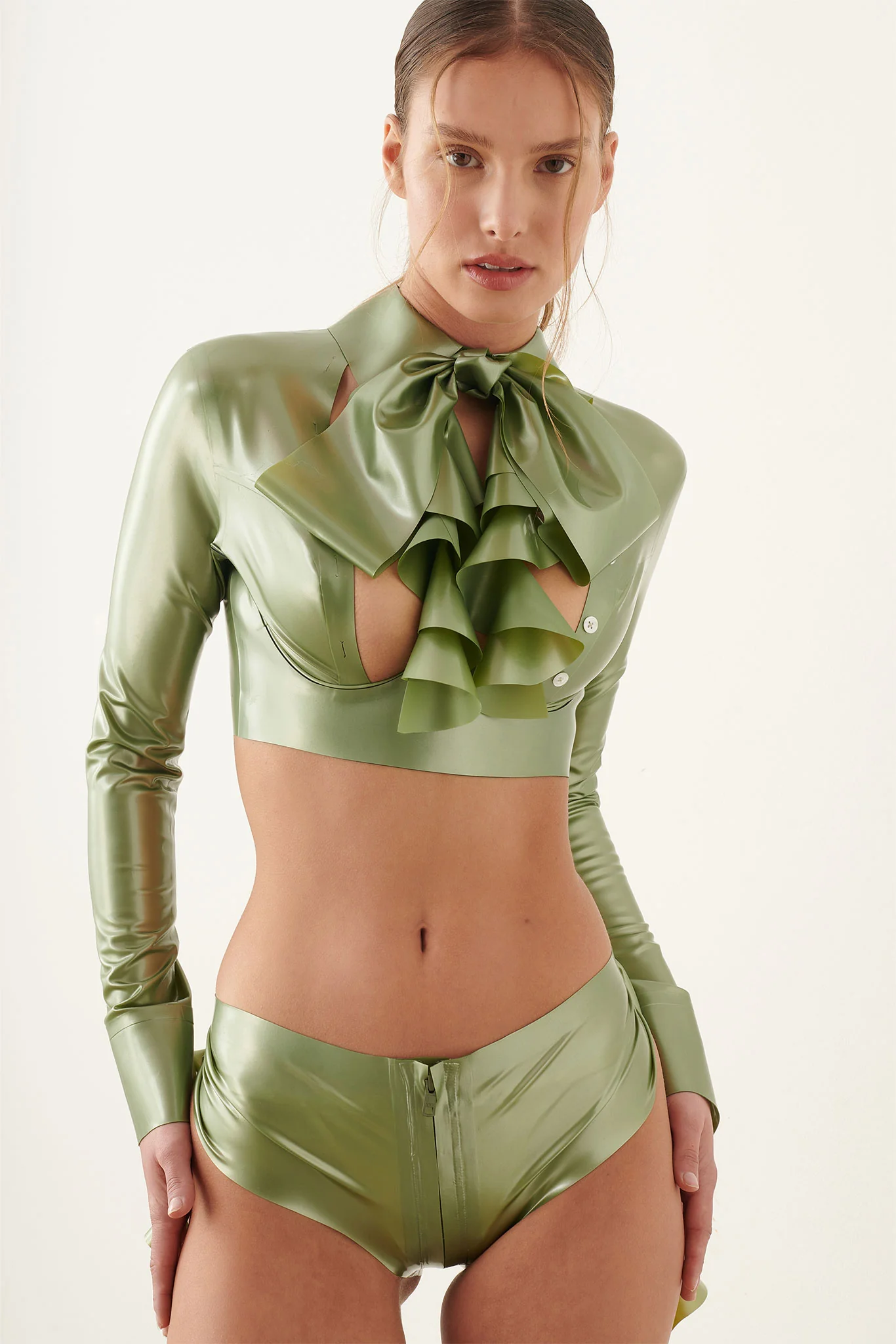 Bailey Blouse Latex Dollar Bill Green - Image 2