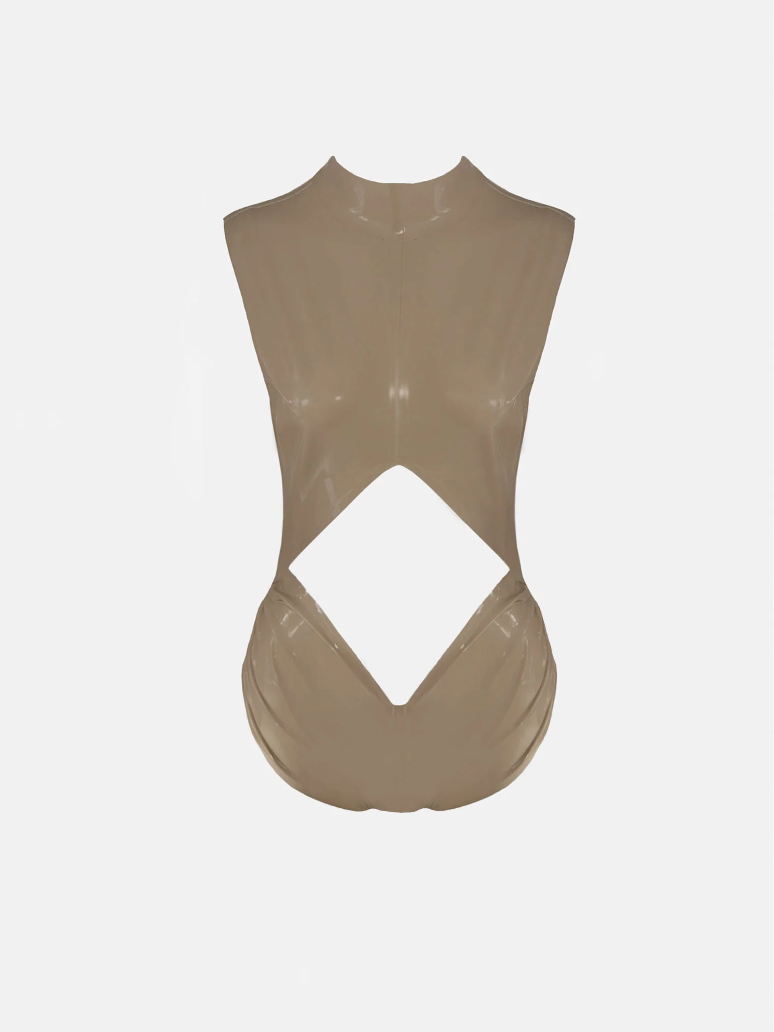Bronx Latex Bodysuit Taupe - Image 9