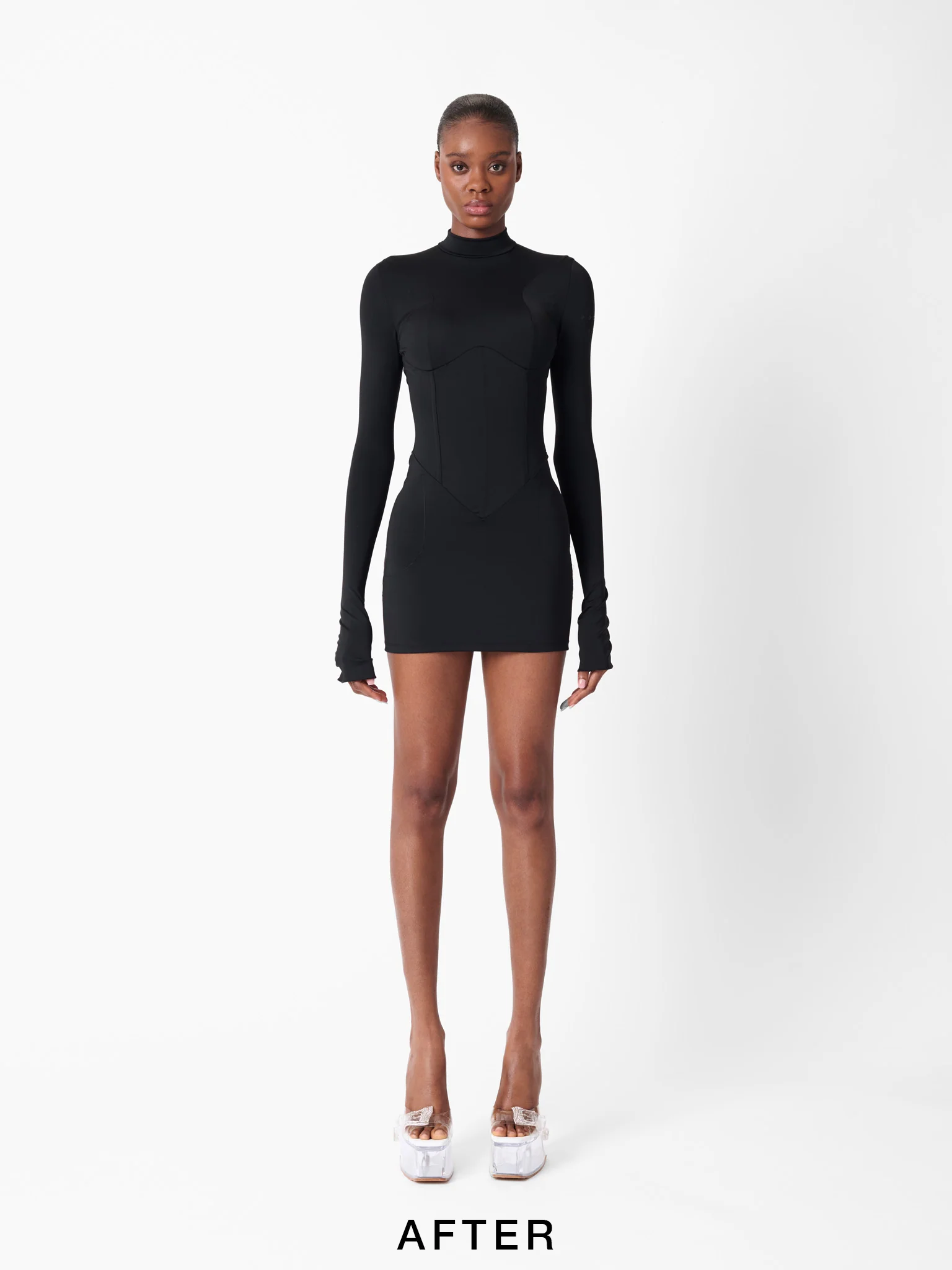 Cat Call Padded Dress Black - Image 10