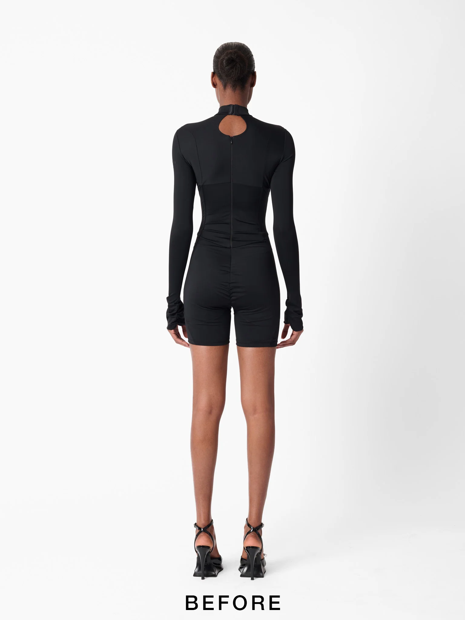 Cat Call Padded Playsuit Black - Image 4
