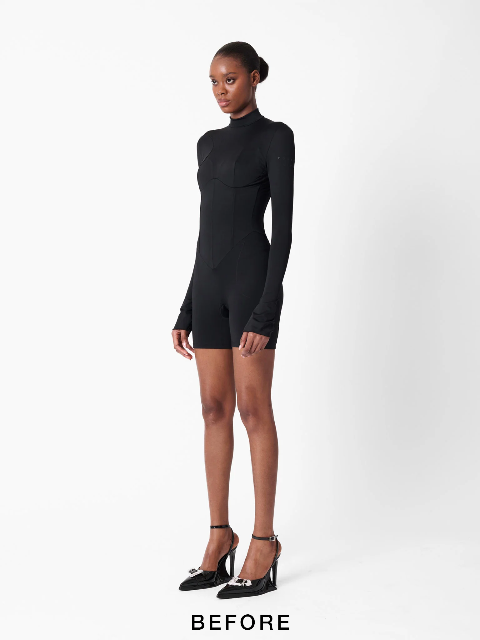 Cat Call Padded Playsuit Black - Image 5
