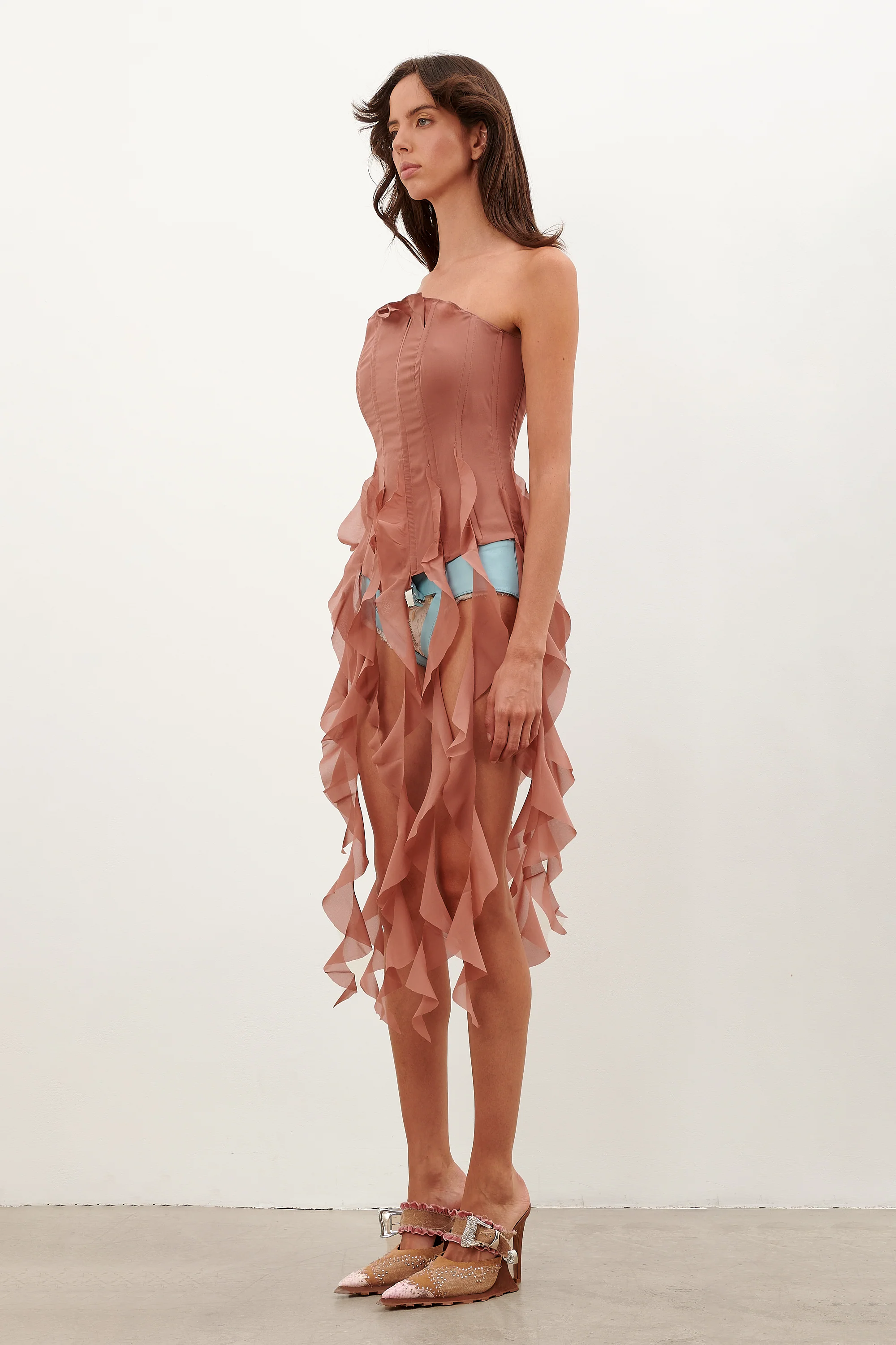 Chiffon Calamity Corset Terracotta - Image 5