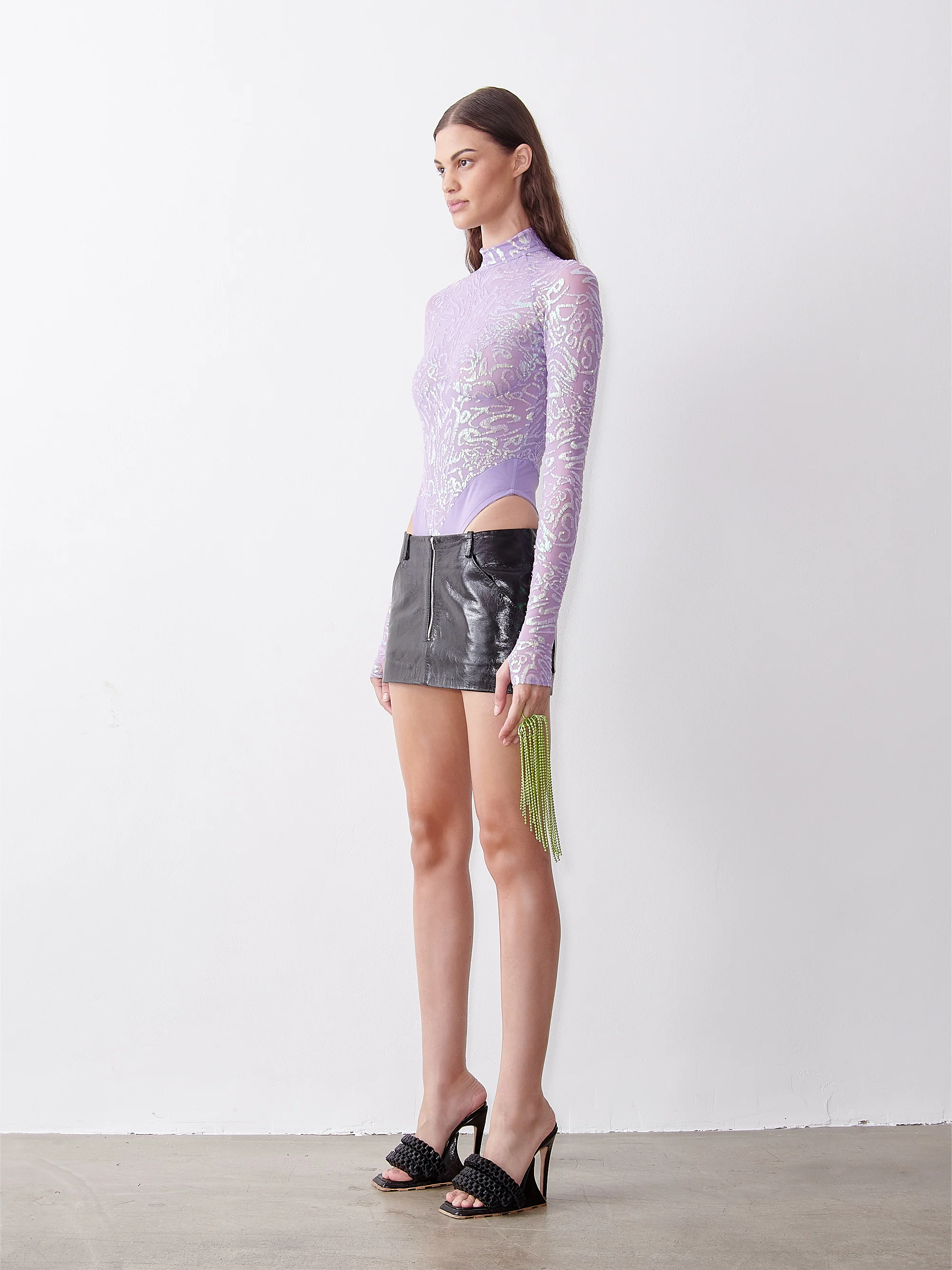 Anna Nicole Bodysuit Lilac Sequin - Image 3