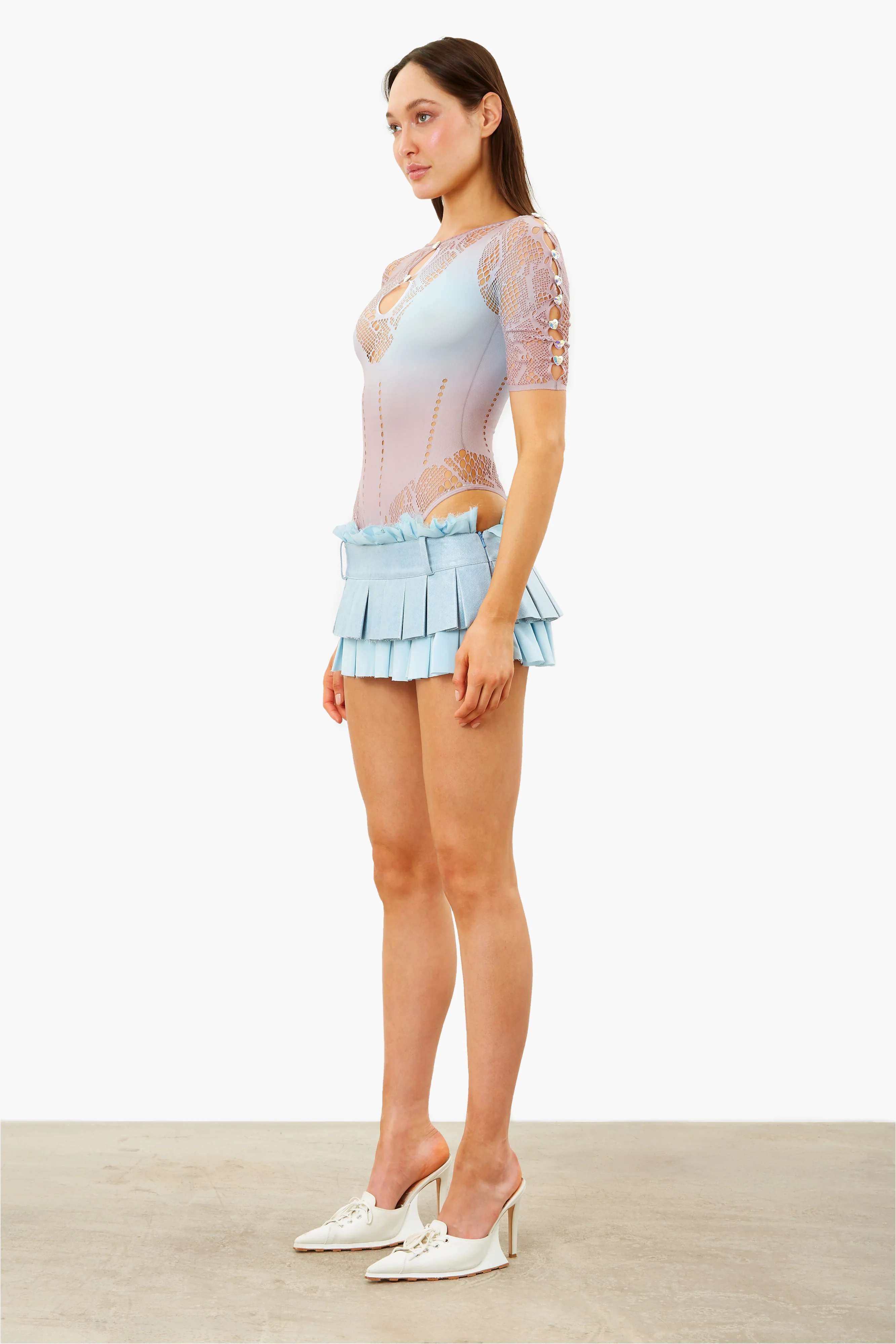 Dallas Denim Micro Skirt Coastal Fog - Image 3