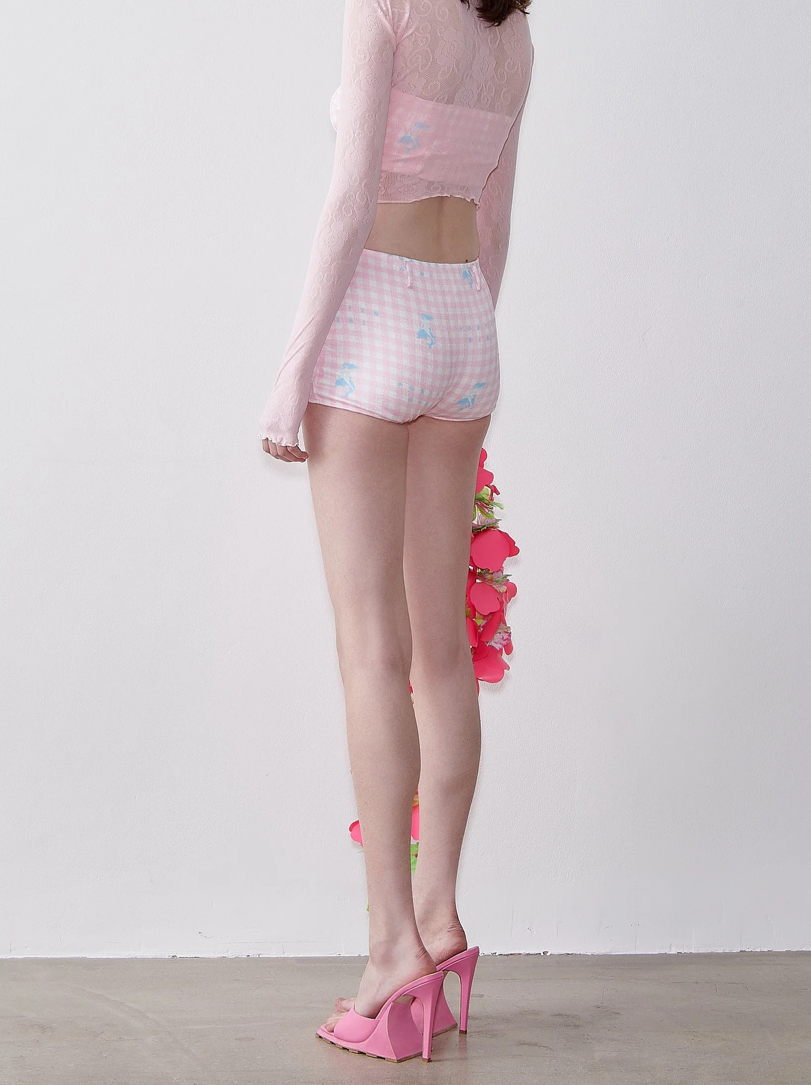 Dench Hot Pants Pink Gingham - Image 2