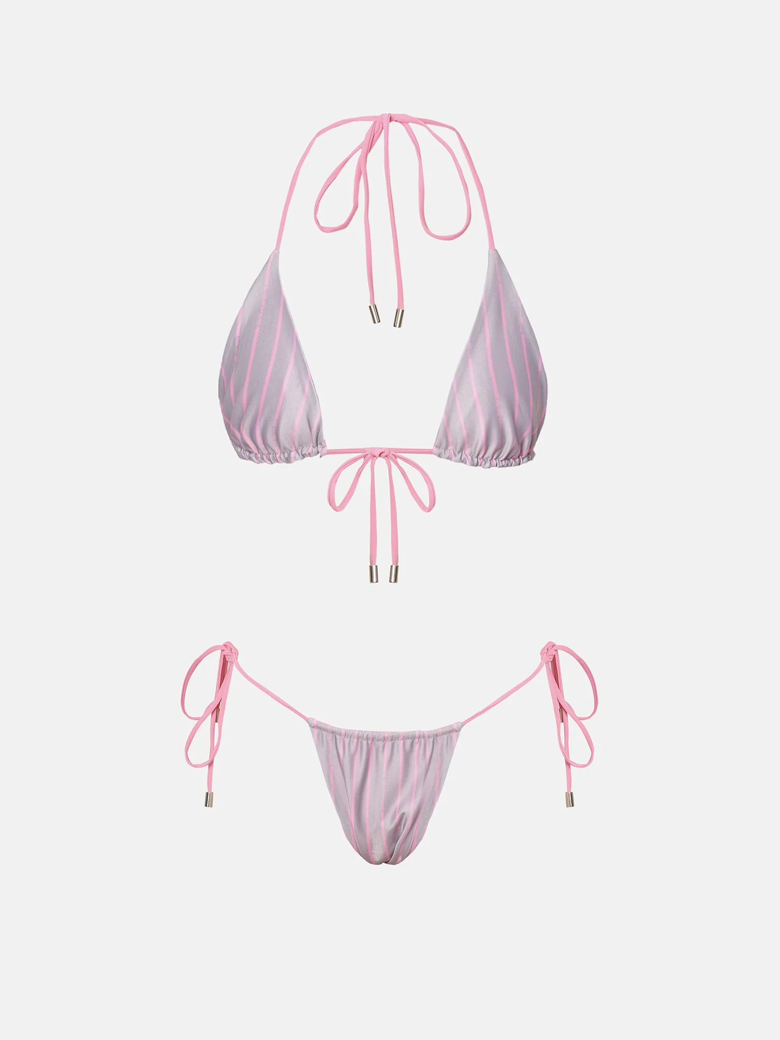 Elle Bikini Top Grey/Pink Pinstripe - Image 7