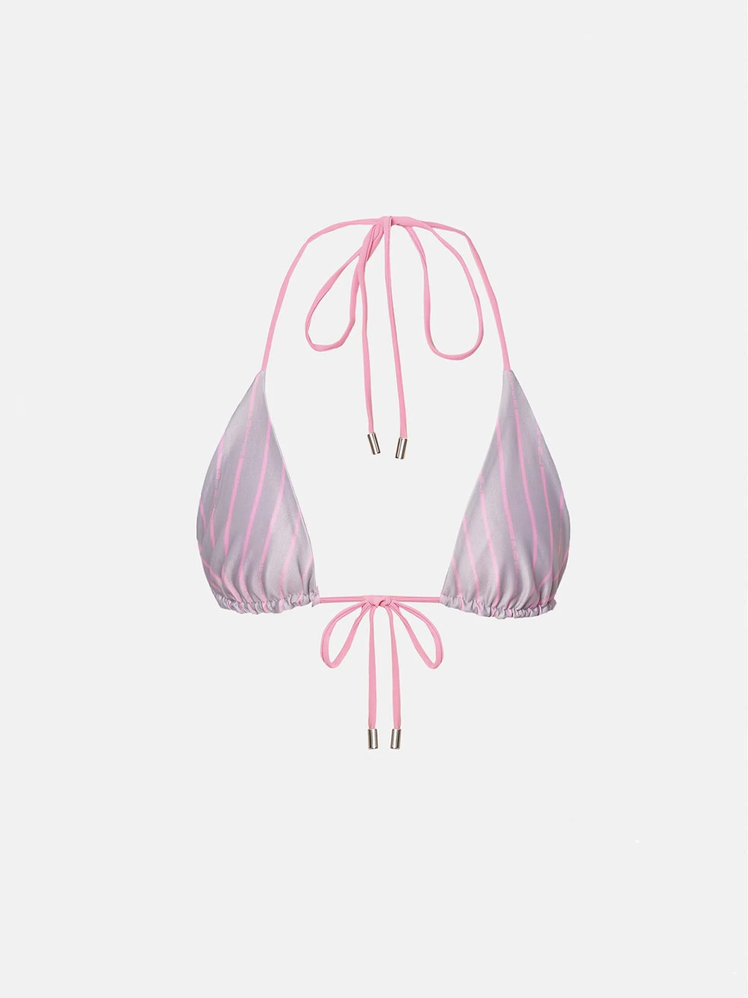Elle Bikini Top Grey/Pink Pinstripe - Image 8