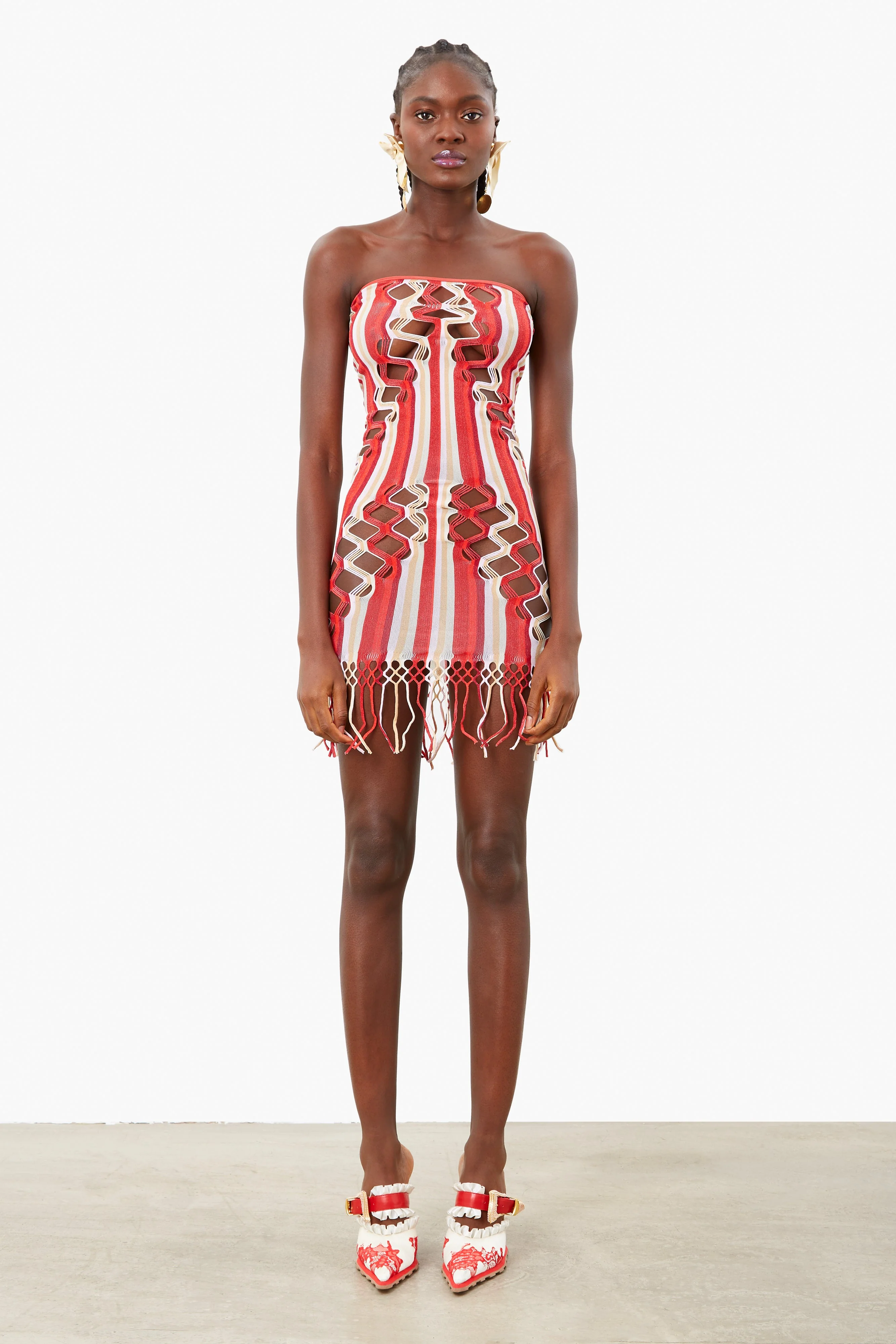 Haze Dress Burgundy Stripe