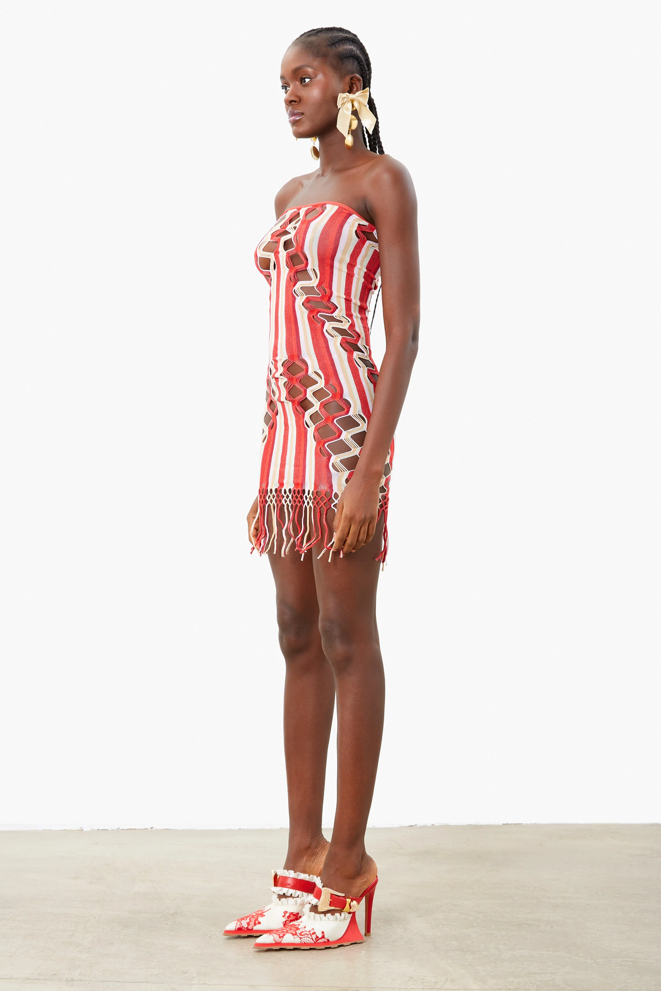 Haze Dress Burgundy Stripe - Image 3