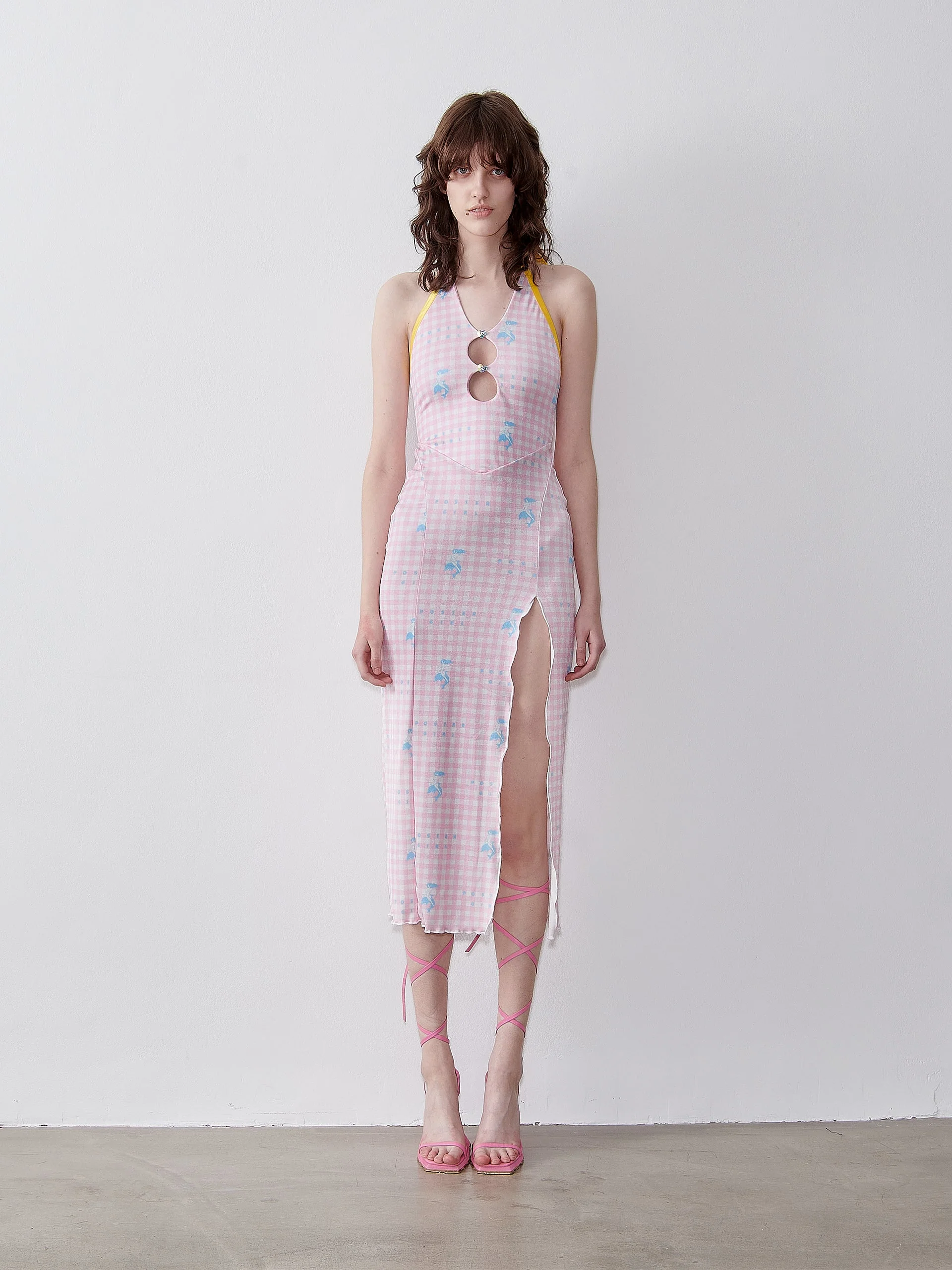 Heather Midi Dress Pink Gingham - Image 2