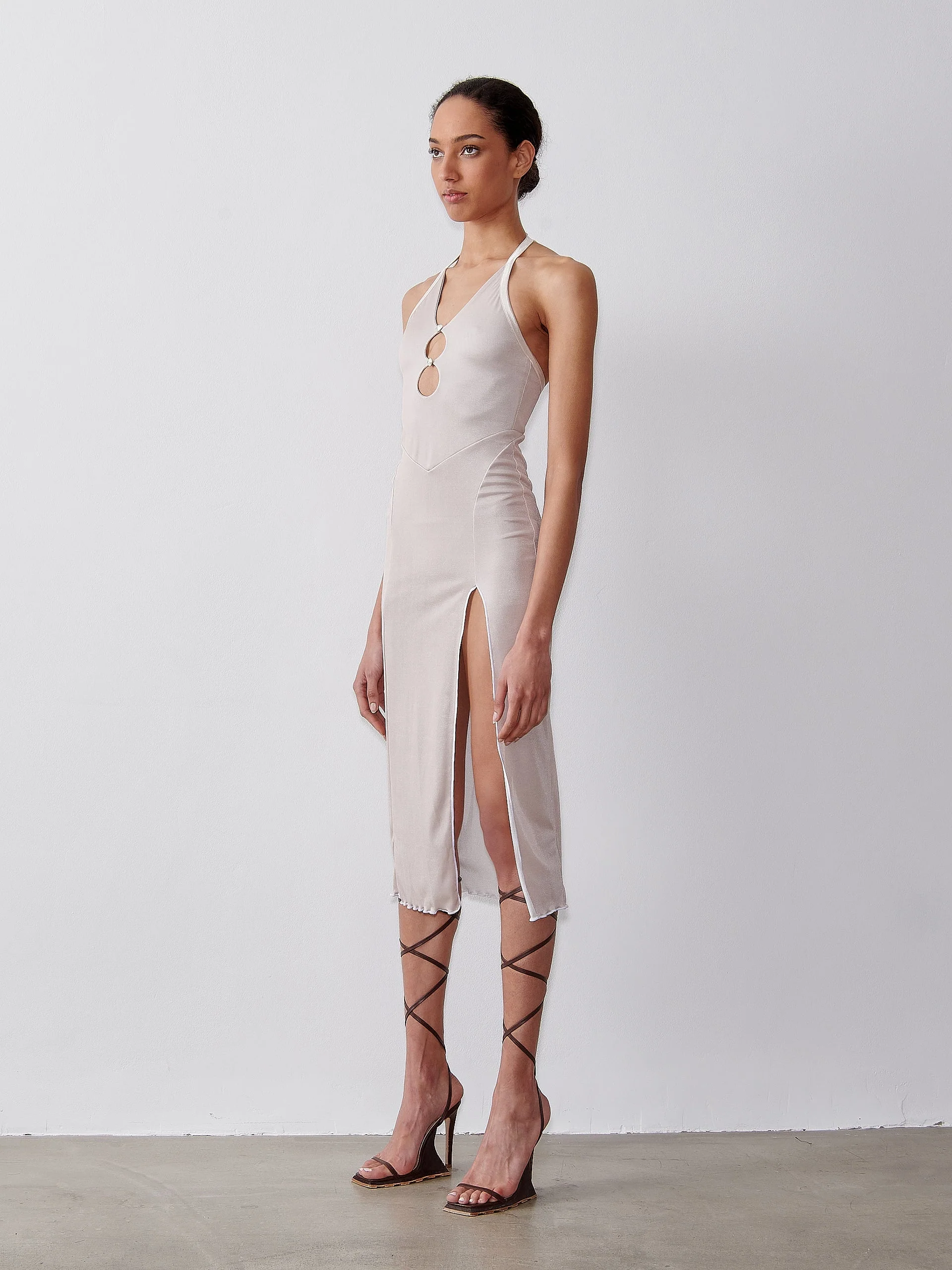 Heather Midi Dress Pumice Stone - Image 4