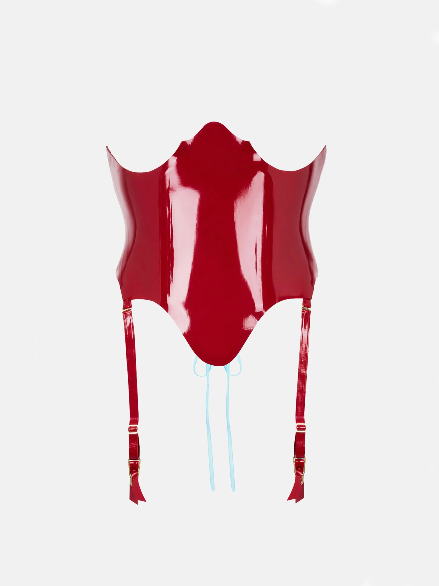 Hook Latex Waspie Corset Burgundy