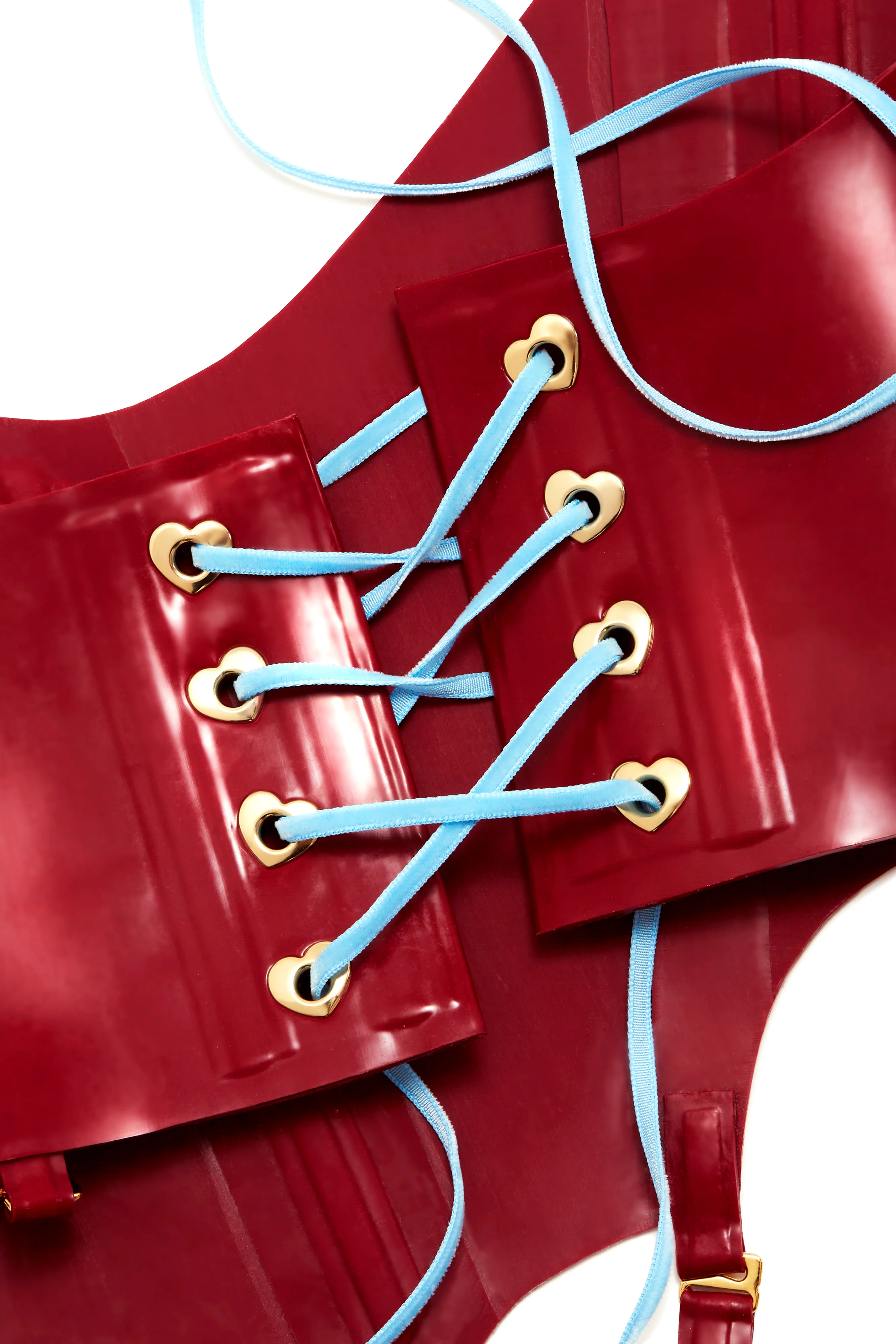 Hook Latex Waspie Corset Burgundy - Image 2