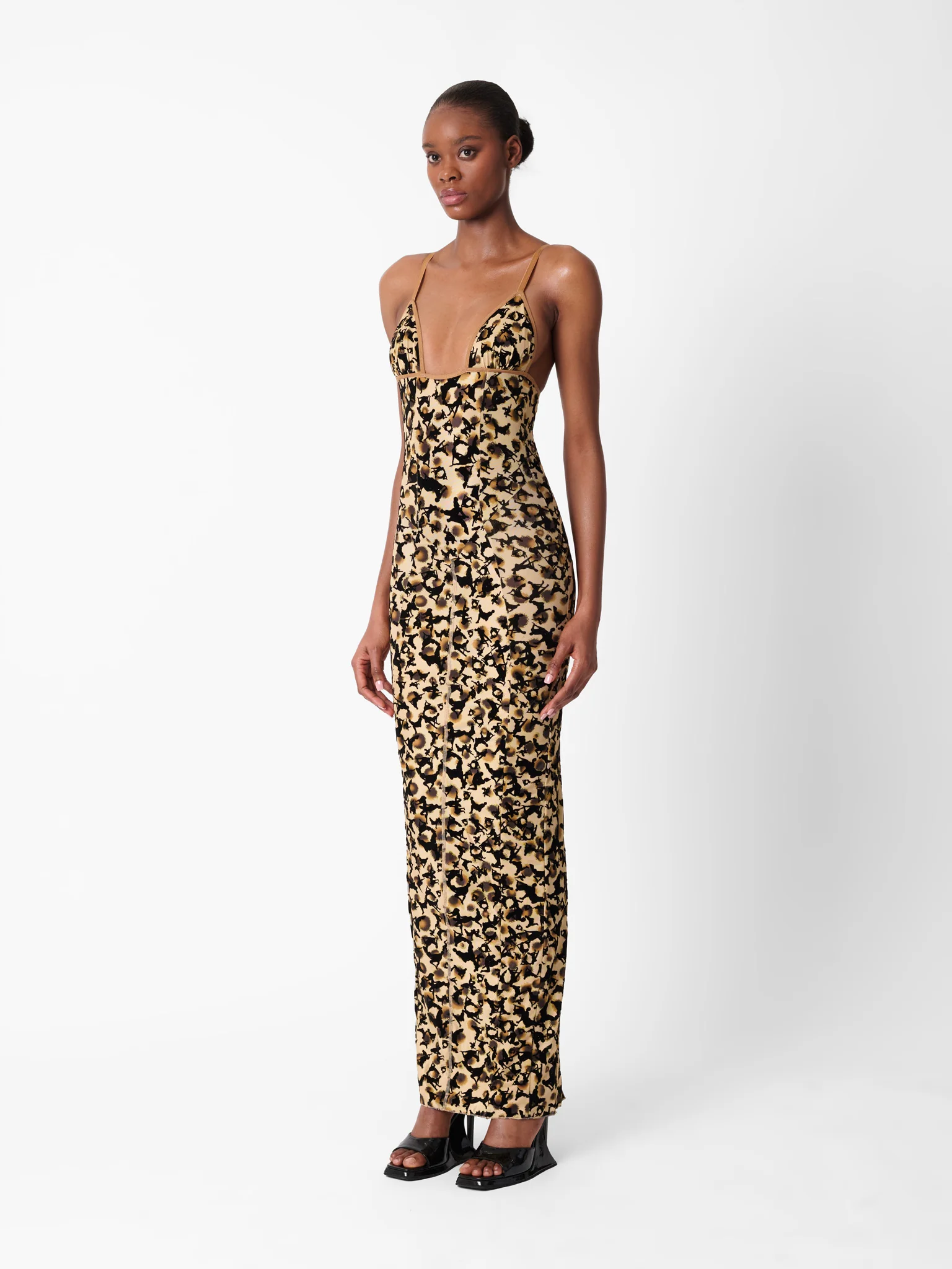 Hun Dress Beige Leopard Print - Image 4