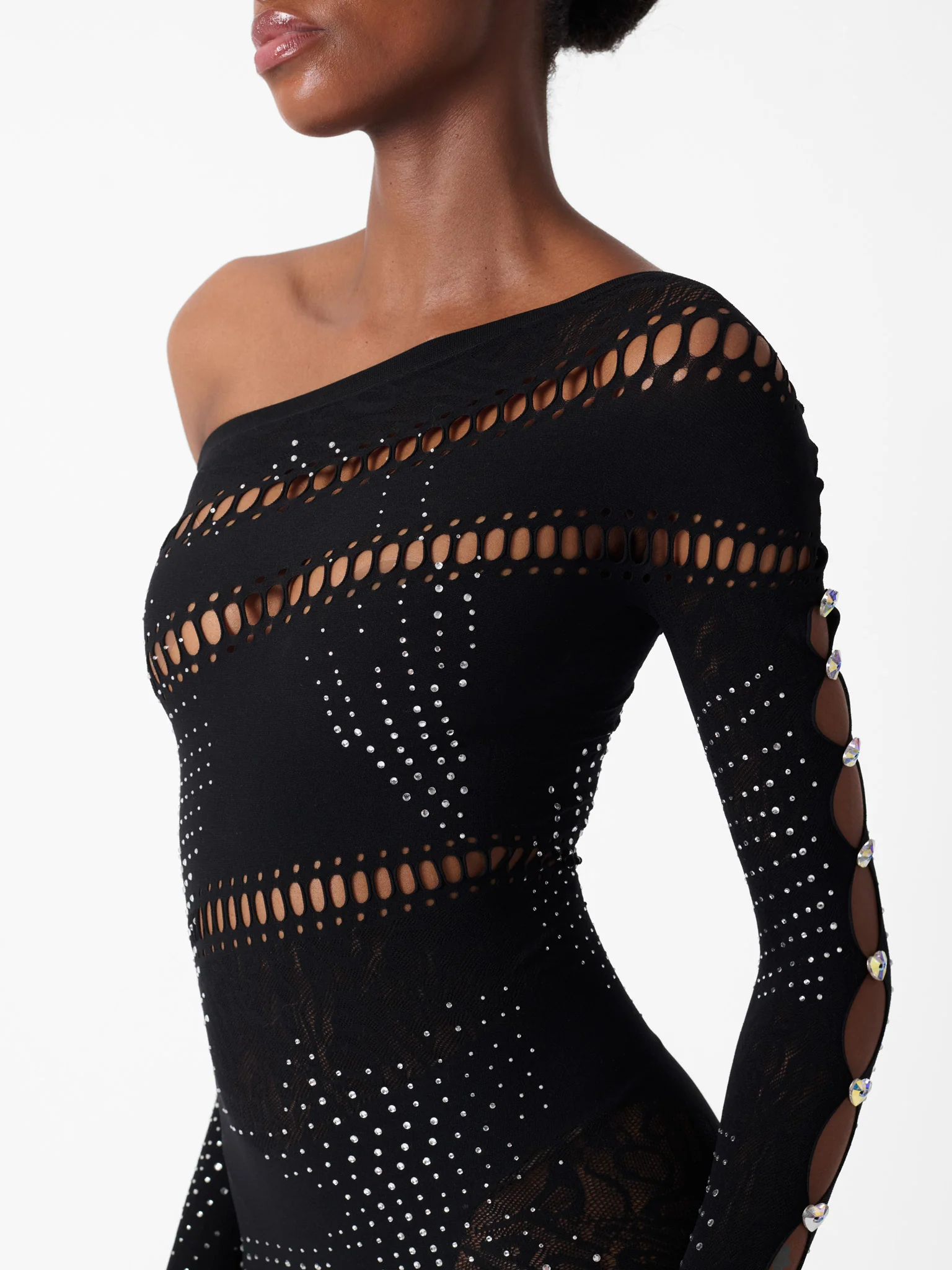 Ivy Long Rhinestone Jumpsuit Black - Image 7