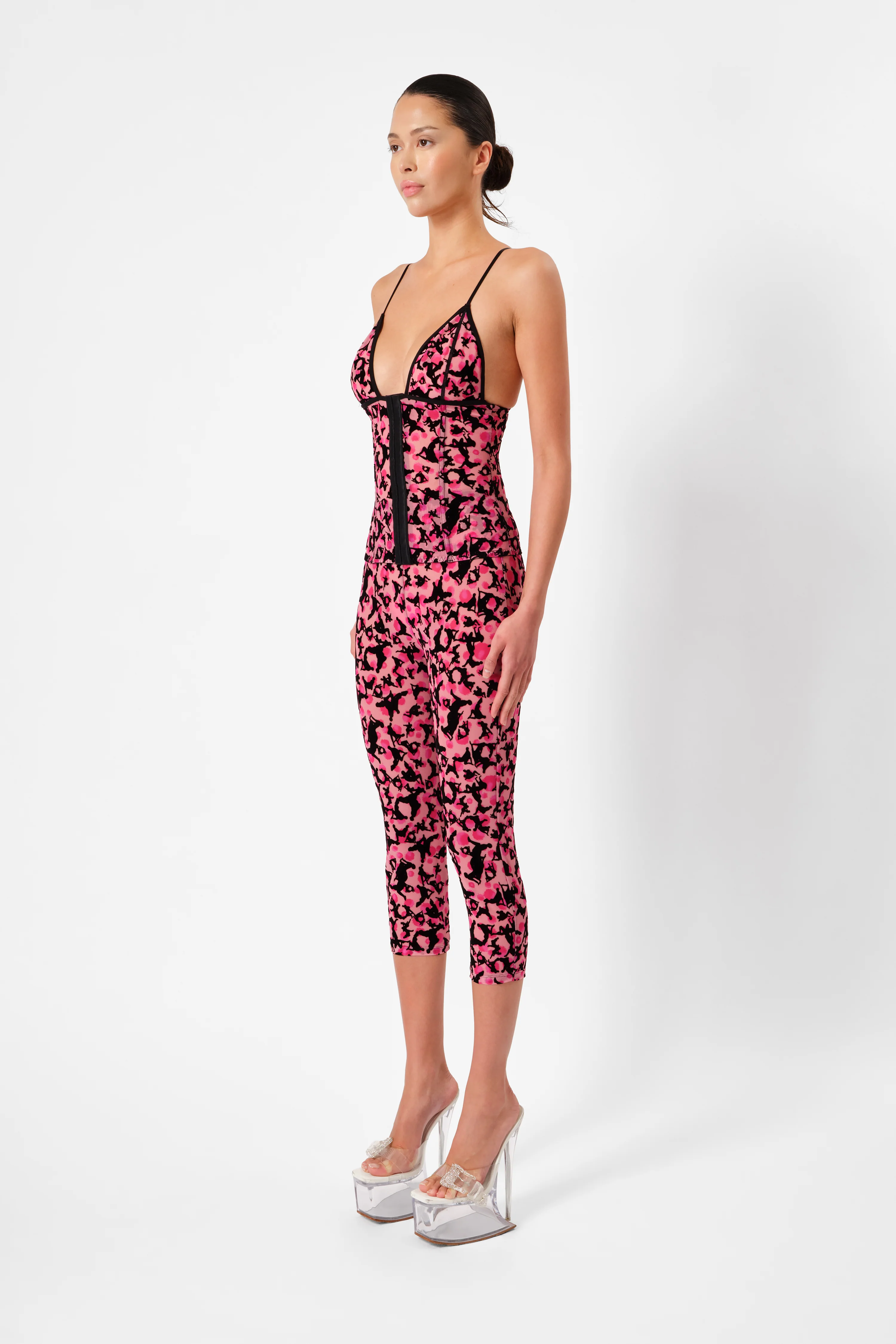 Knockout Capris Pink Leopard Print - Image 2