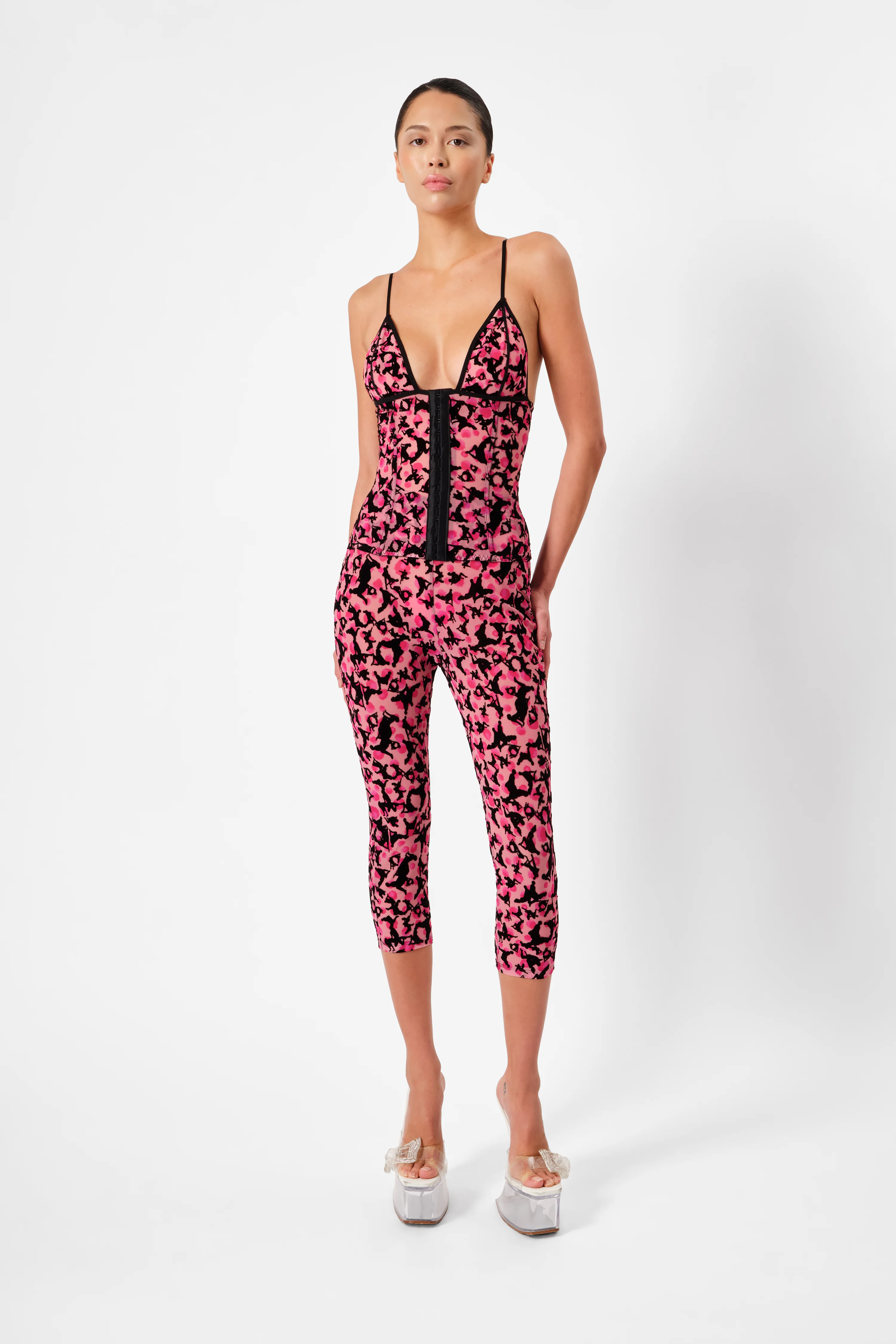 Knockout Capris Pink Leopard Print - Image 5