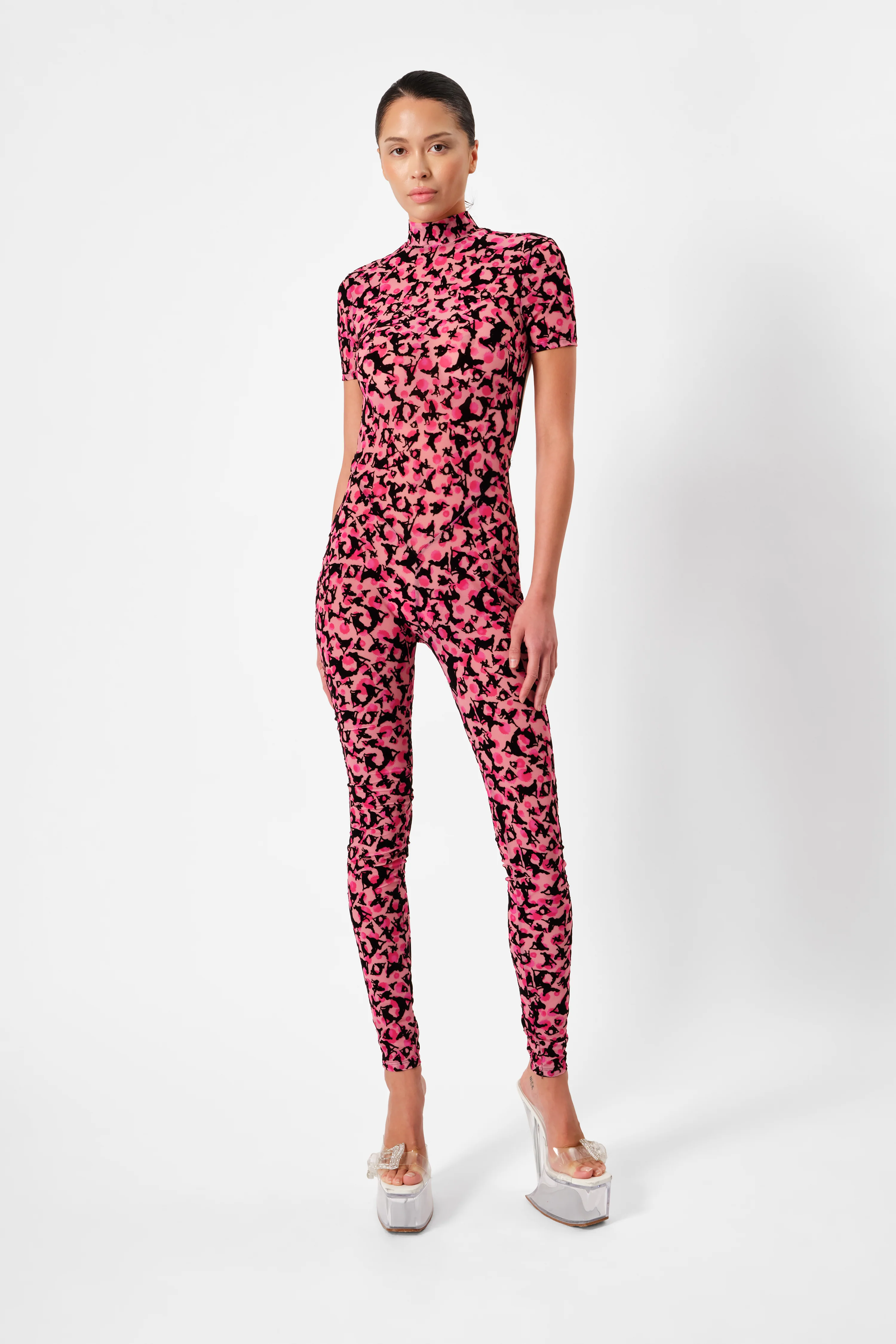 Knockout Jumpsuit Pink Leopard Print - Image 6
