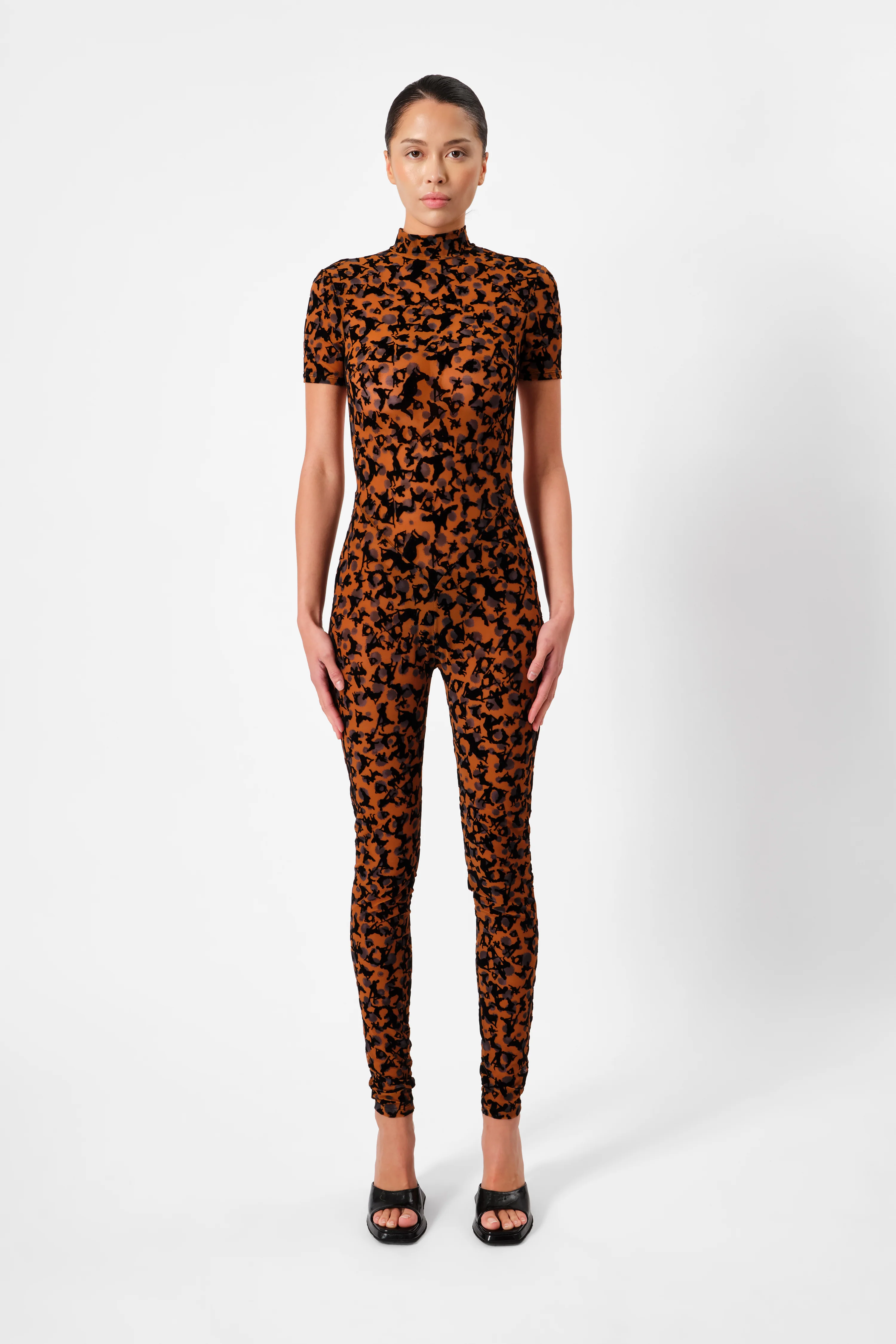 Knockout Jumpsuit Chestnut Leopard Print