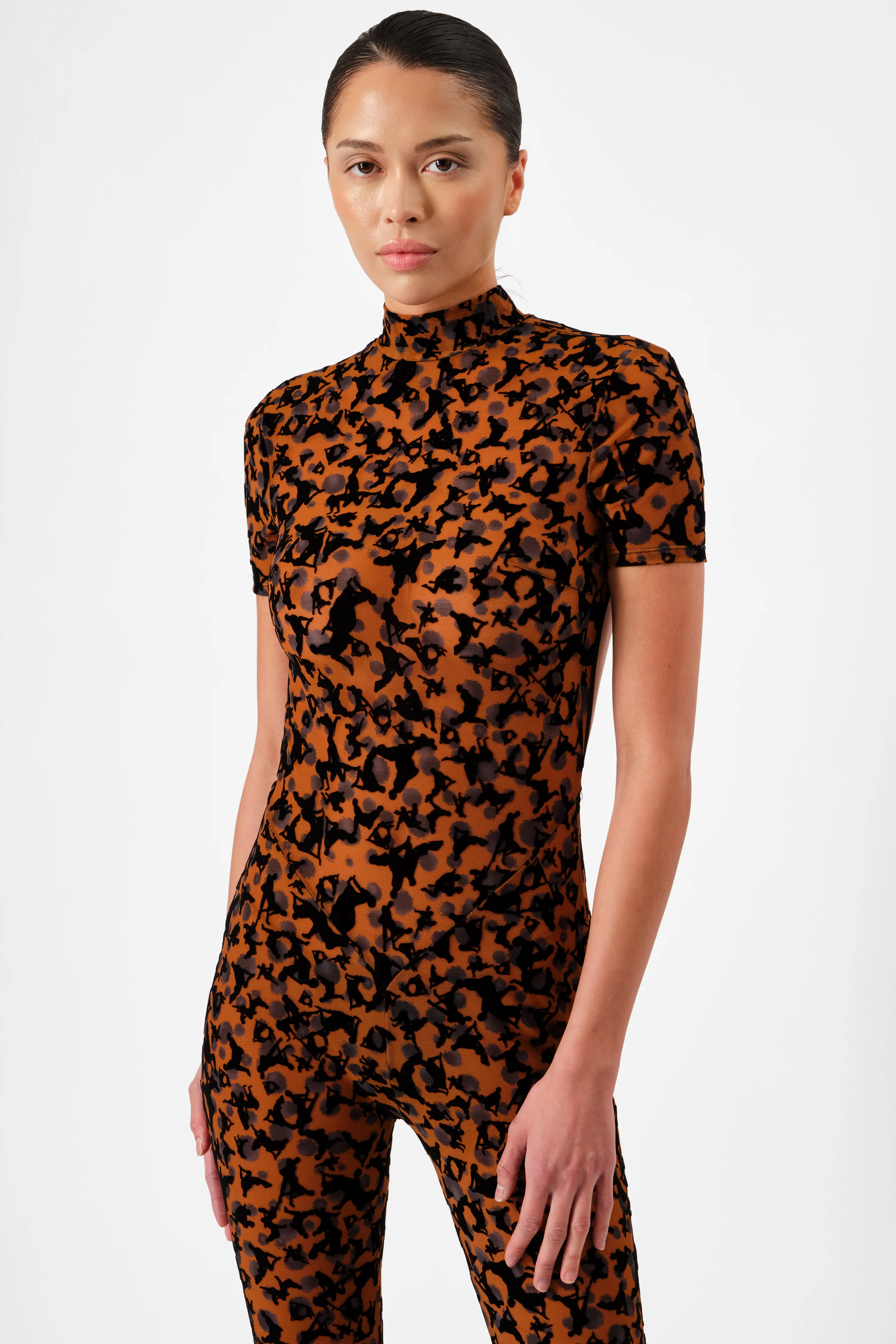 Knockout Jumpsuit Chestnut Leopard Print - Image 5
