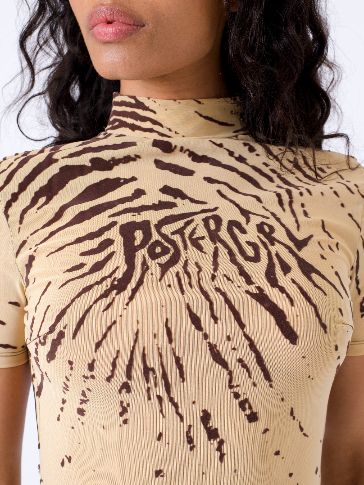 Knockout Dress Beige Zebra Print - Image 6