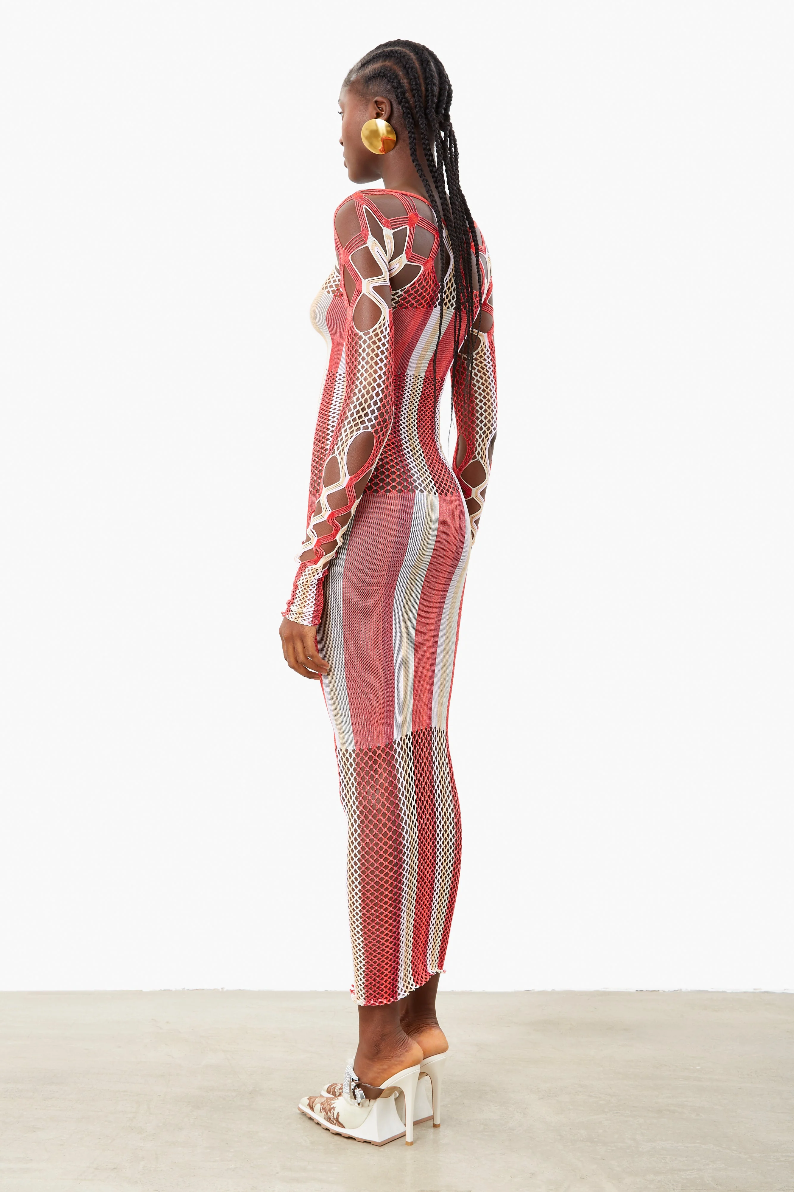 Koral Maxi Dress Burgundy Stripe - Image 3