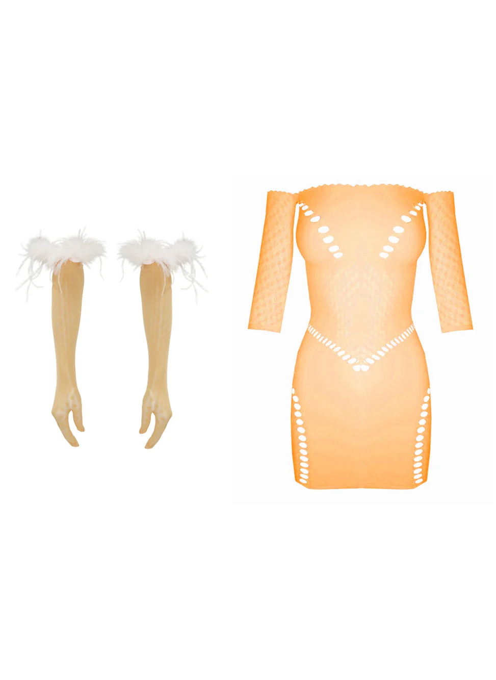 Lexi Dress x Gwenevere Gloves Papaya