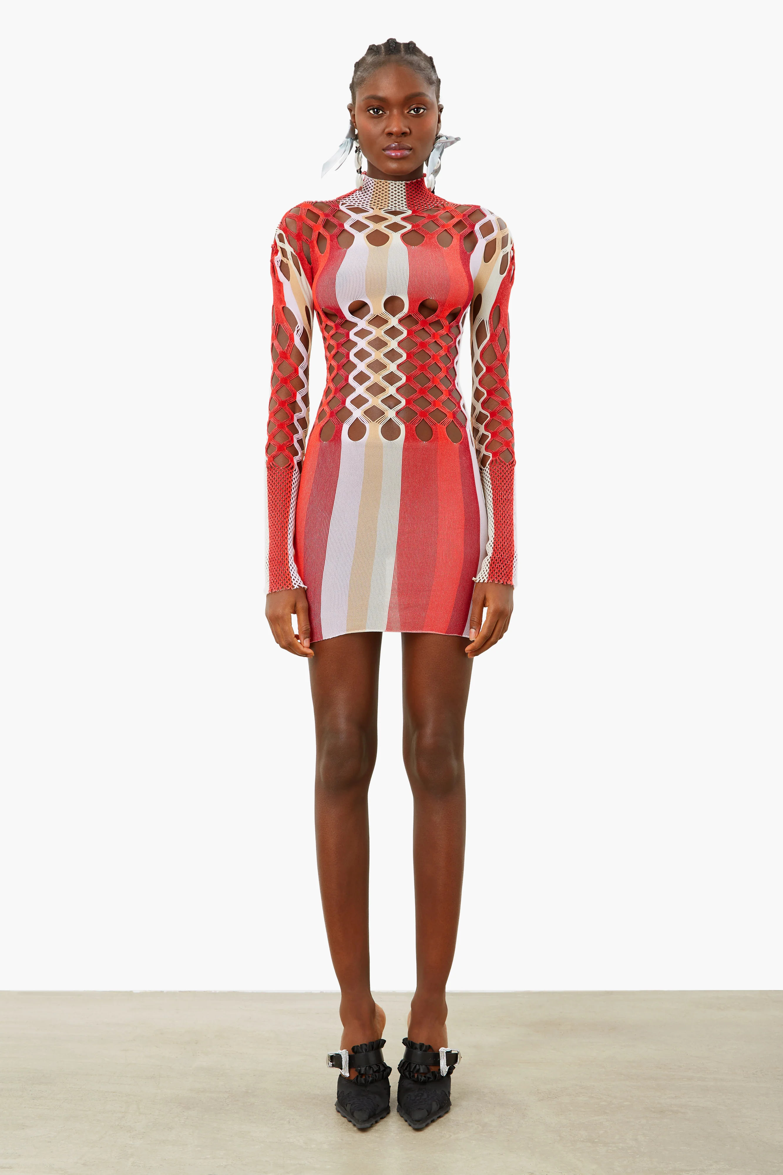 Neptune Dress Burgundy Stripe - Image 2
