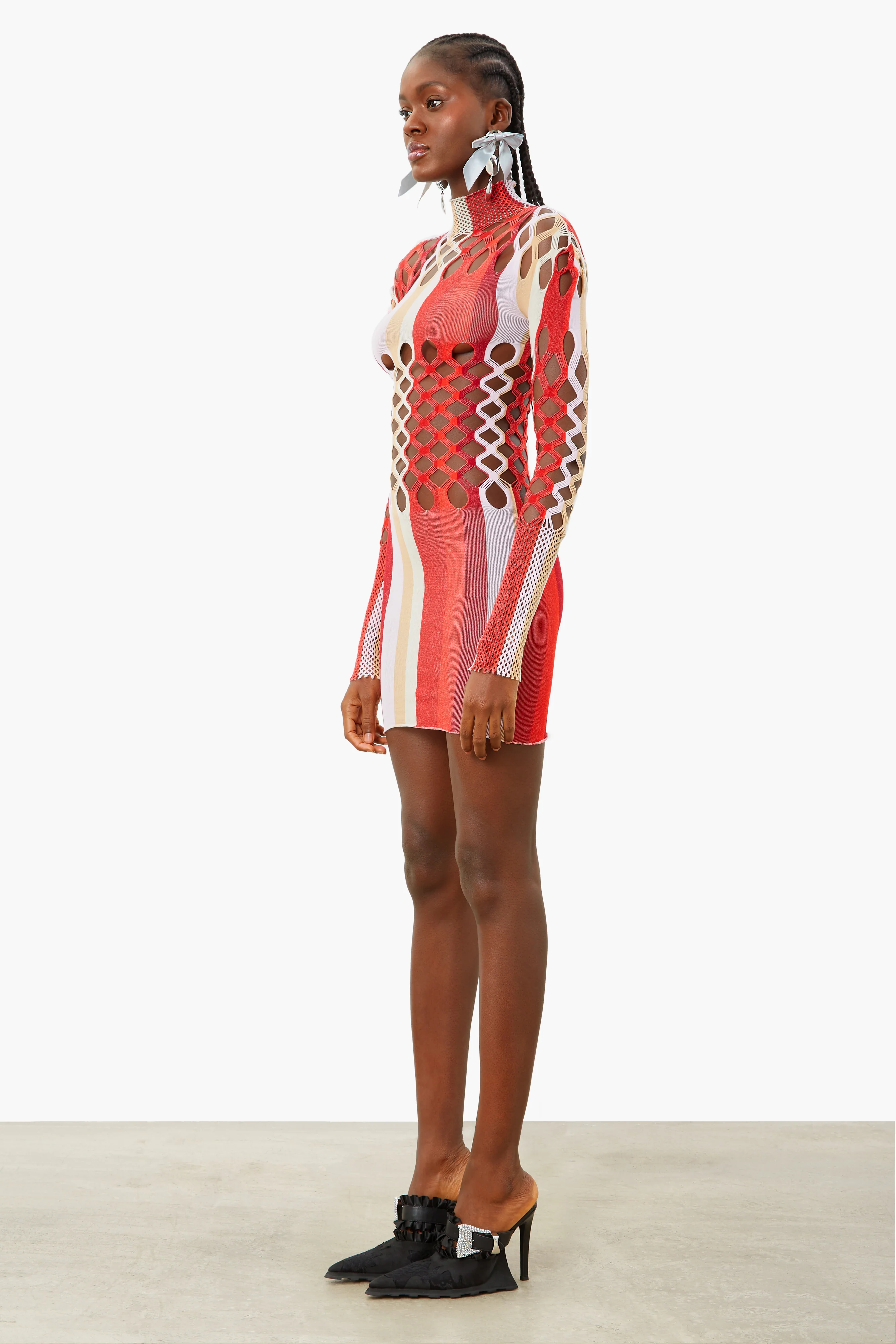 Neptune Dress Burgundy Stripe - Image 4