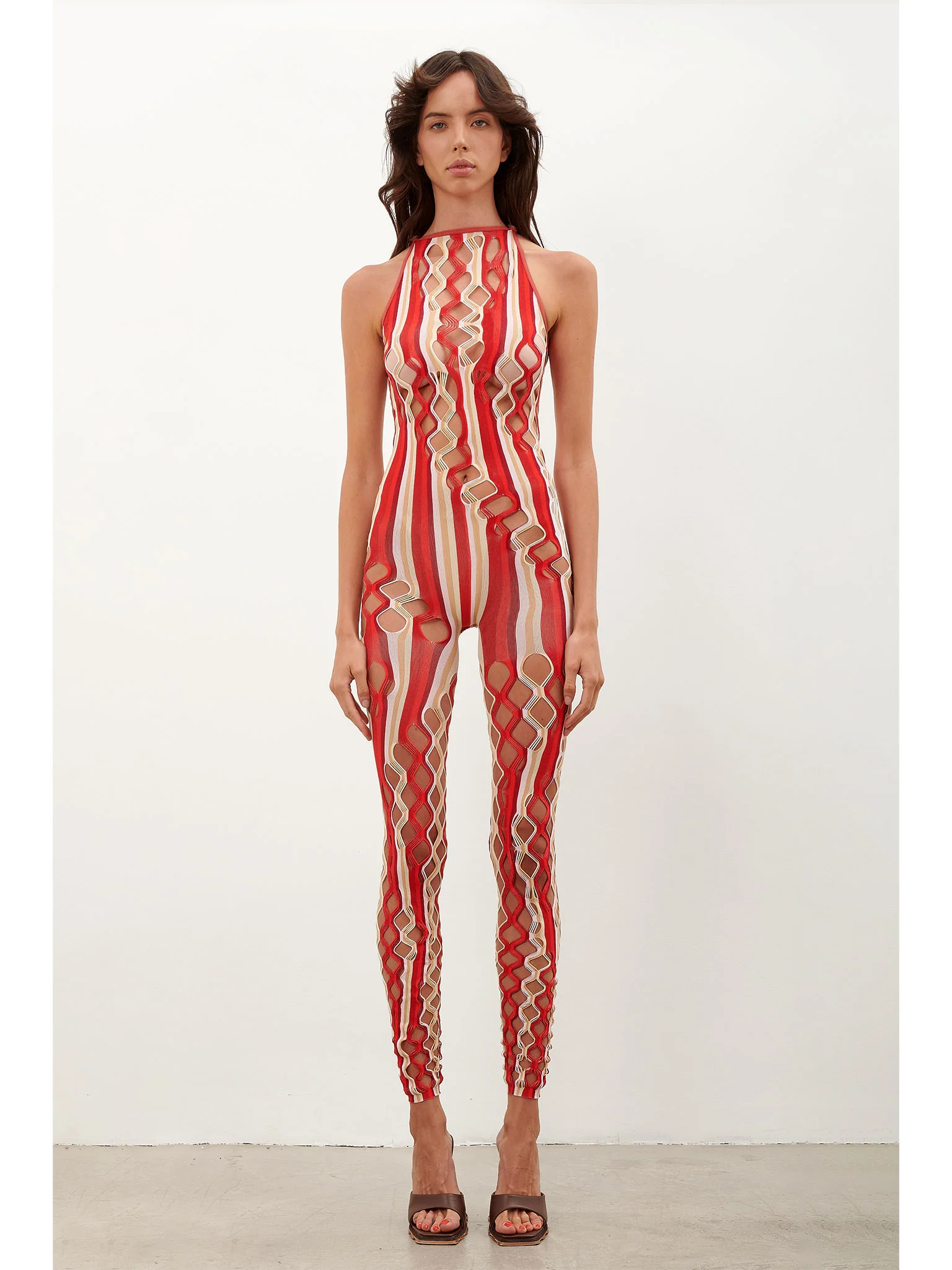 Reef Jumpsuit Burgundy Stripe - Image 2