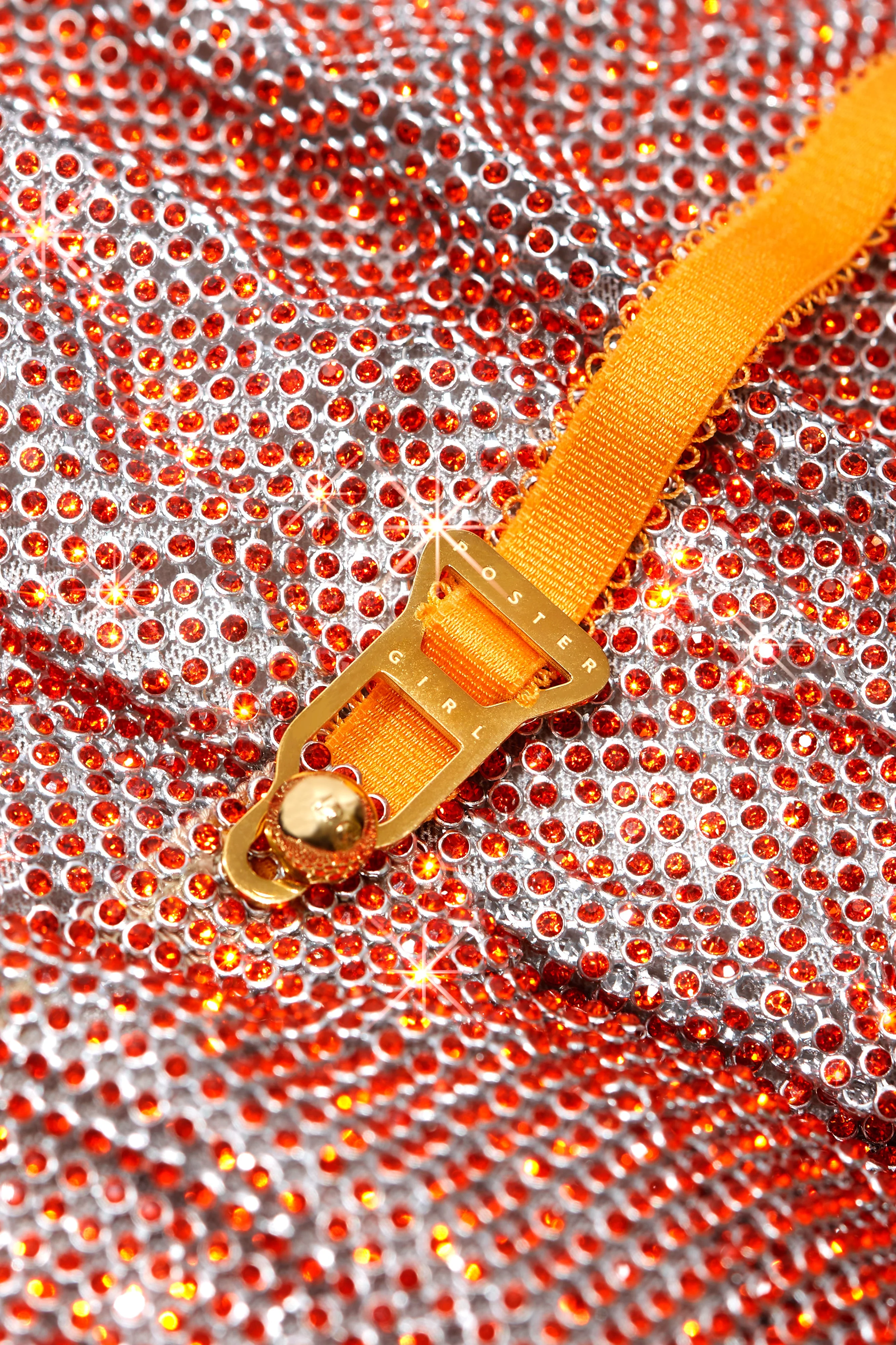 Rhinestoned Adrianne Dress Aperol Spritz - Image 3