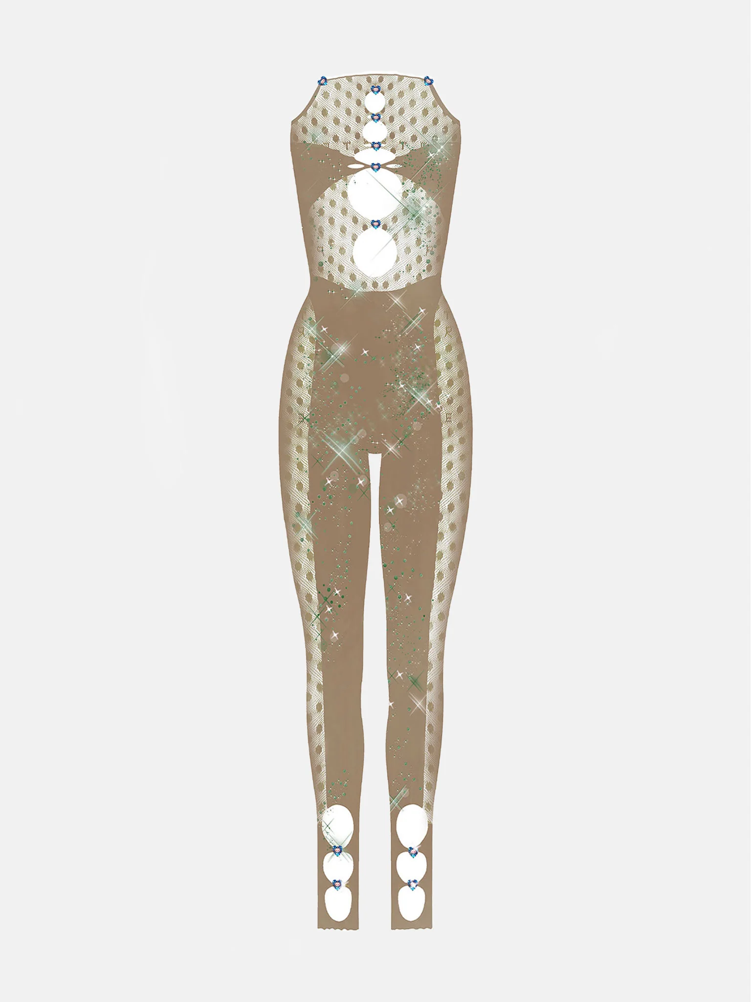 Rhinestoned Janice Jumpsuit Truffle - Image 7