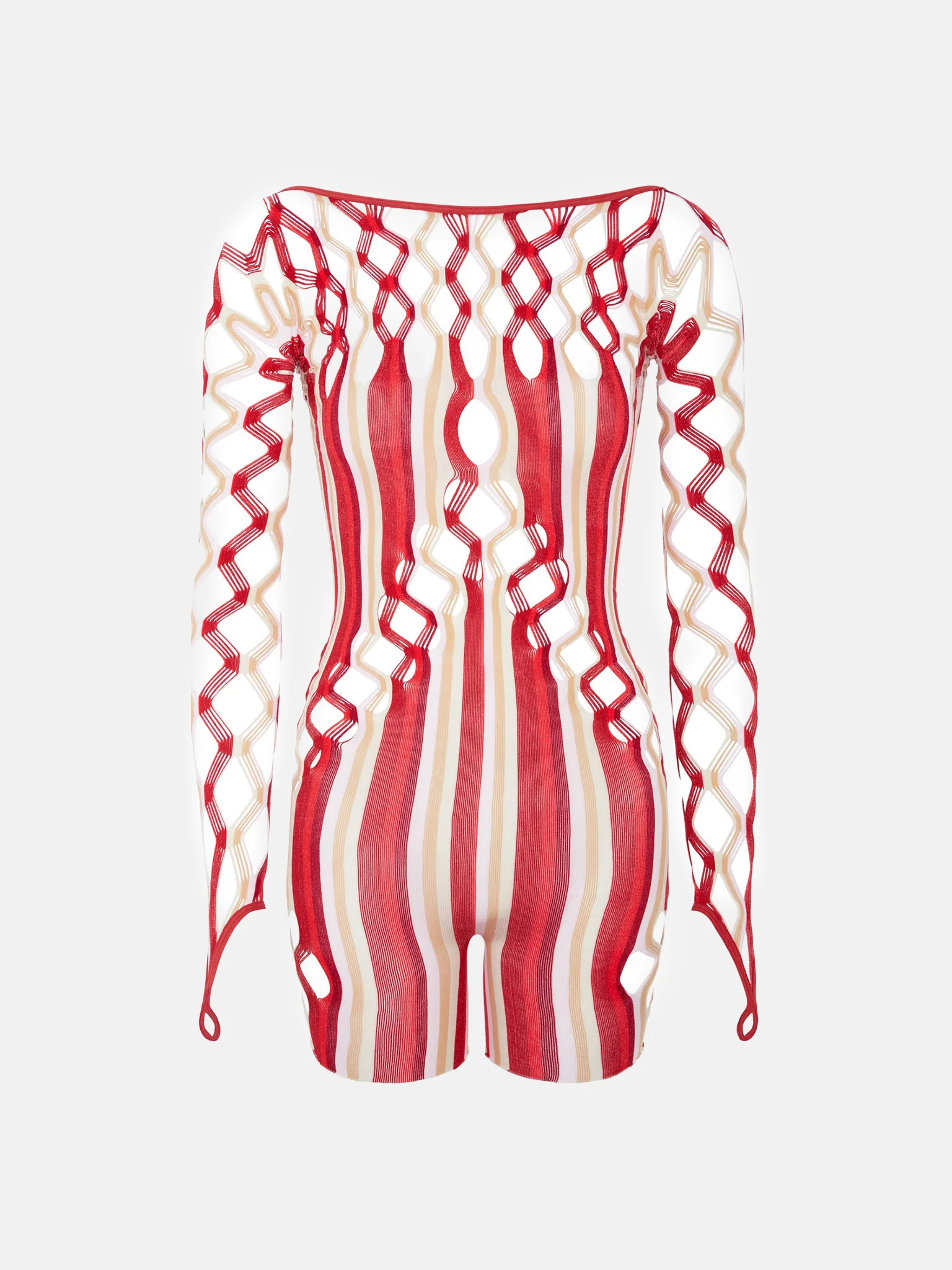 Ripple Playsuit Burgundy Stripe - Image 5