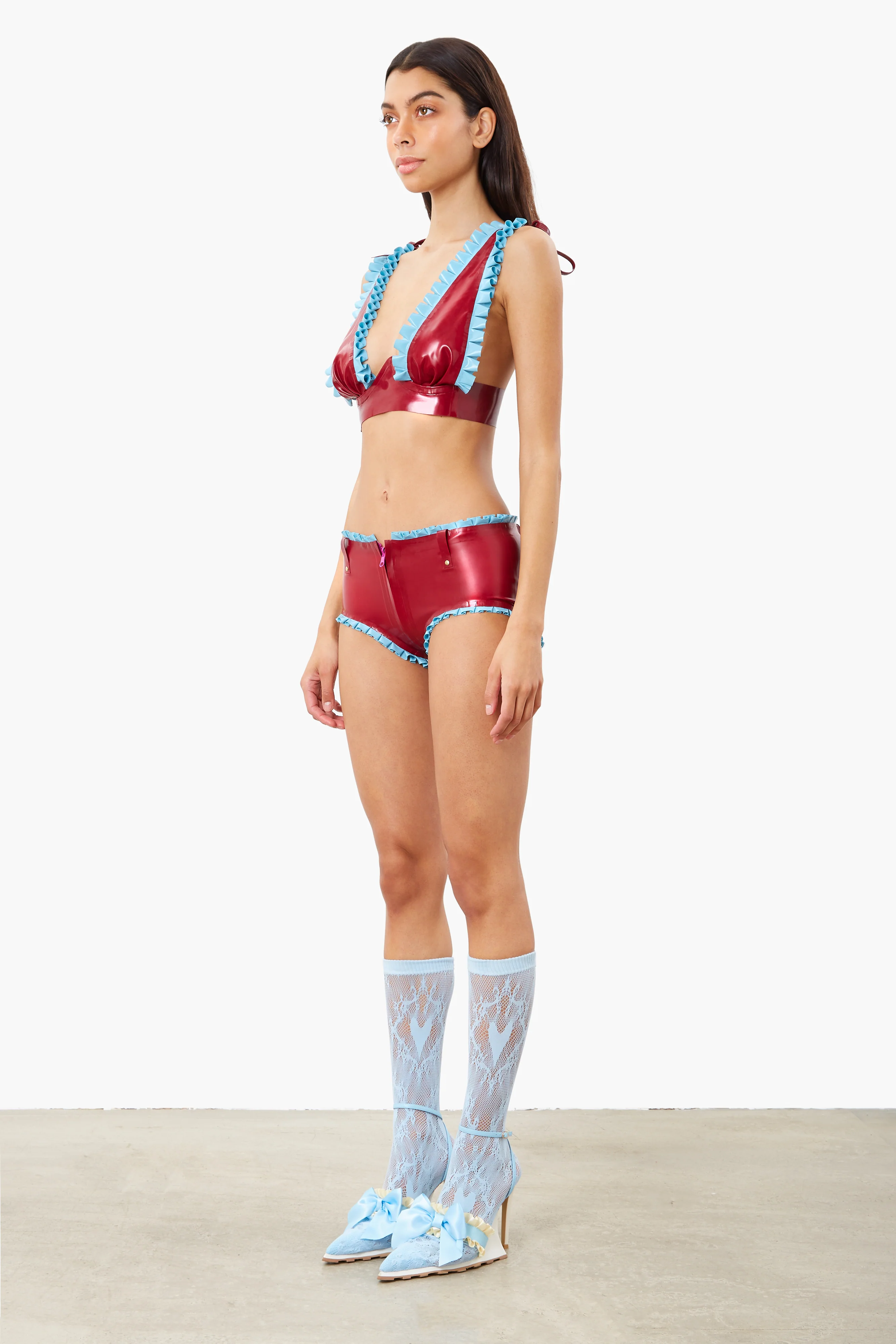 Salma Latex Bra Burgundy - Image 4