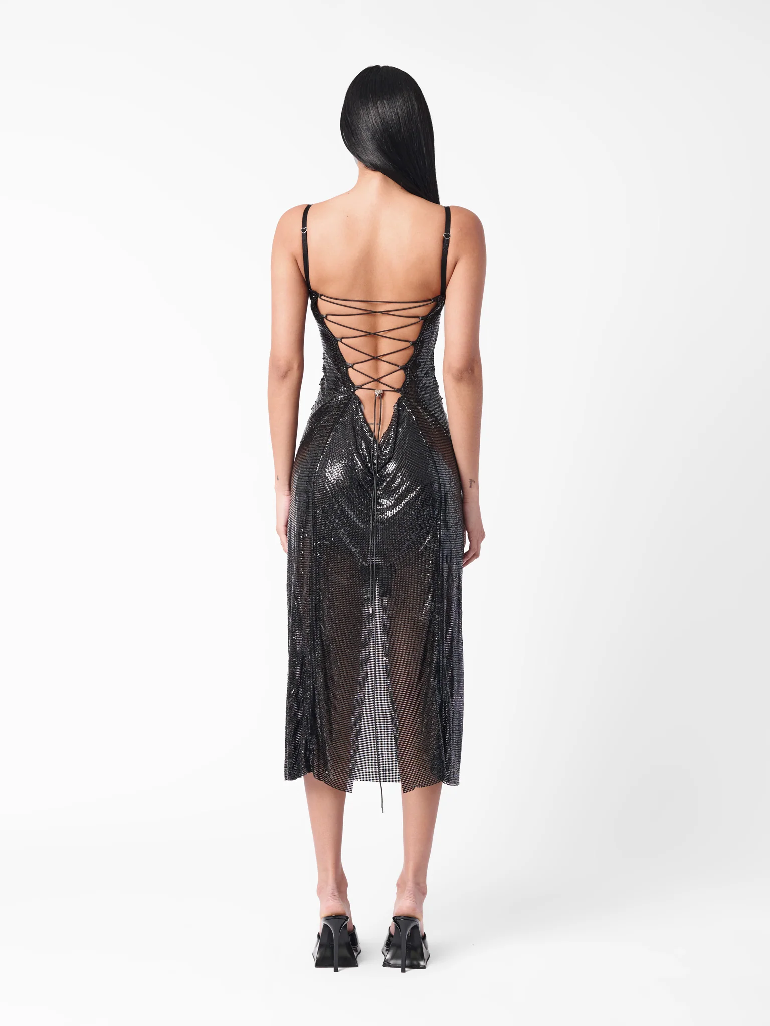 Selena Midi Dress Black - Image 3