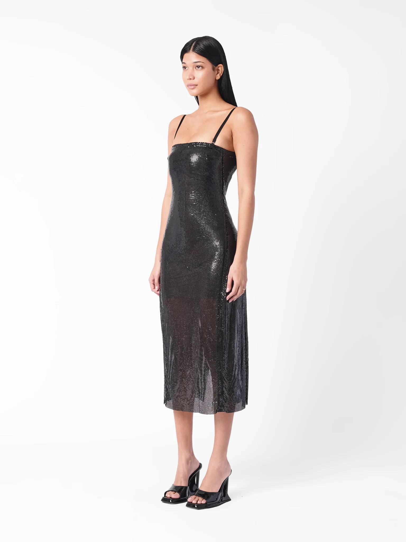 Selena Midi Dress Black - Image 4