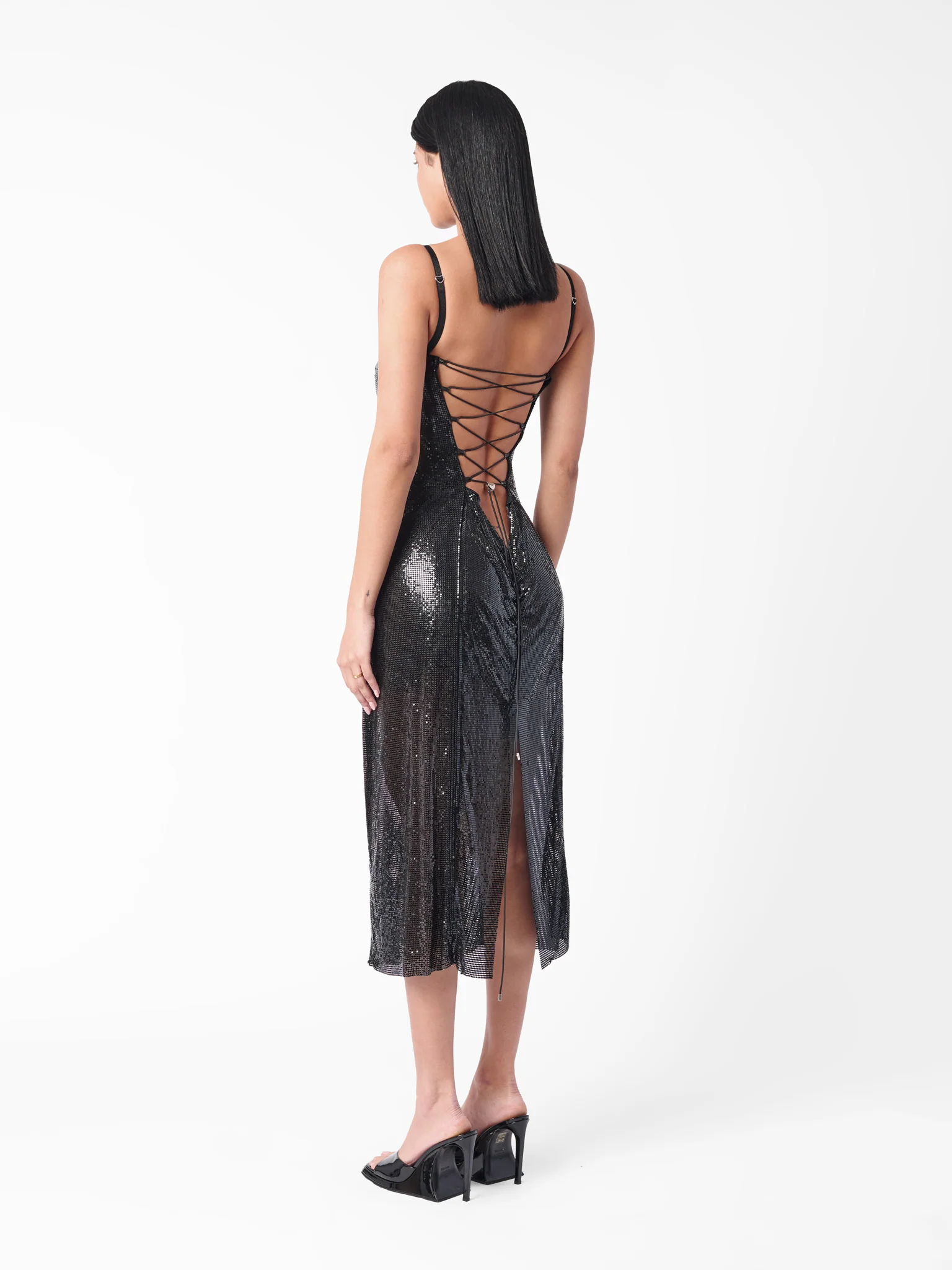 Selena Midi Dress Black - Image 5