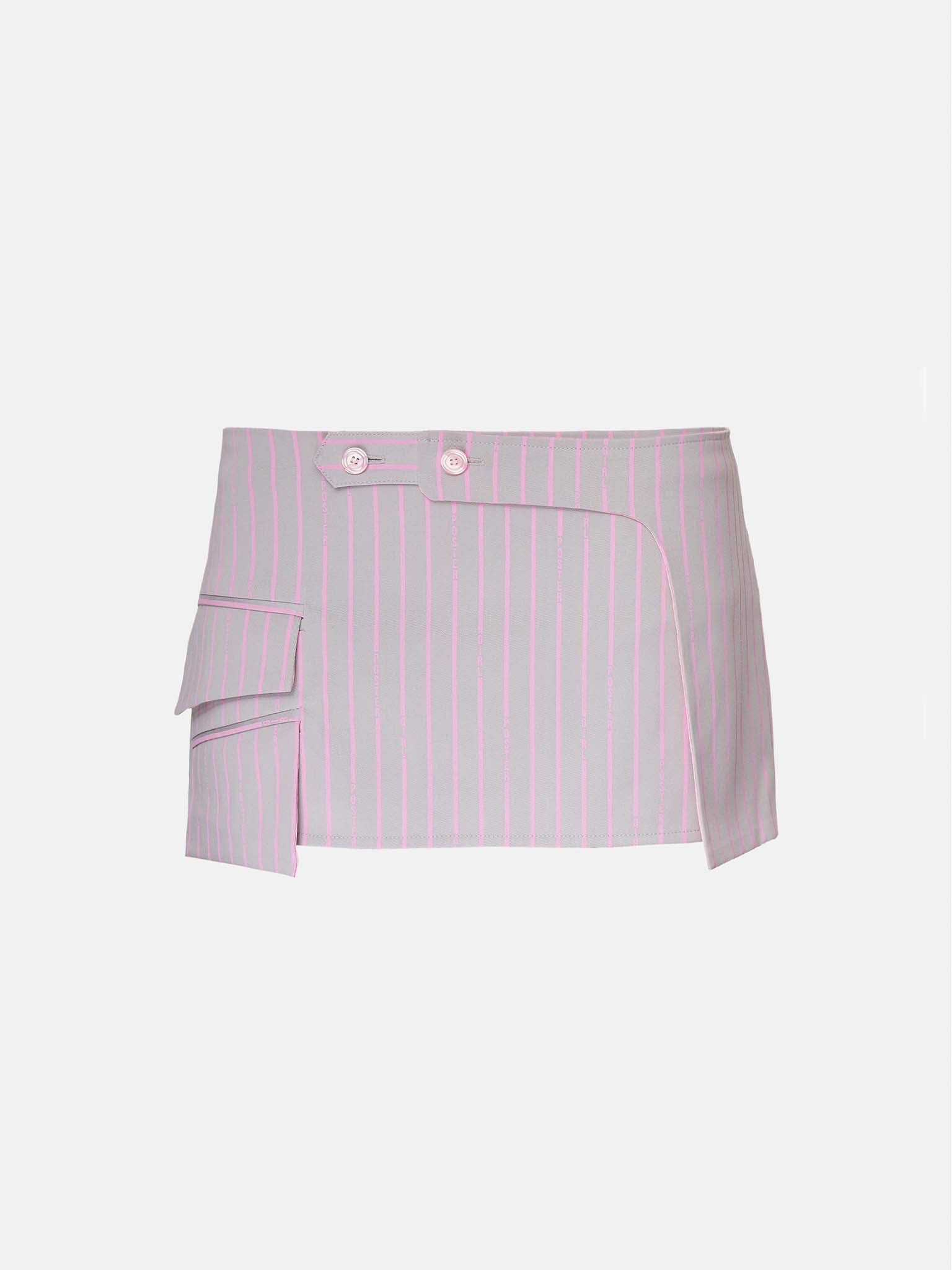 State Skirt Grey/Pink Pinstripe - Image 7