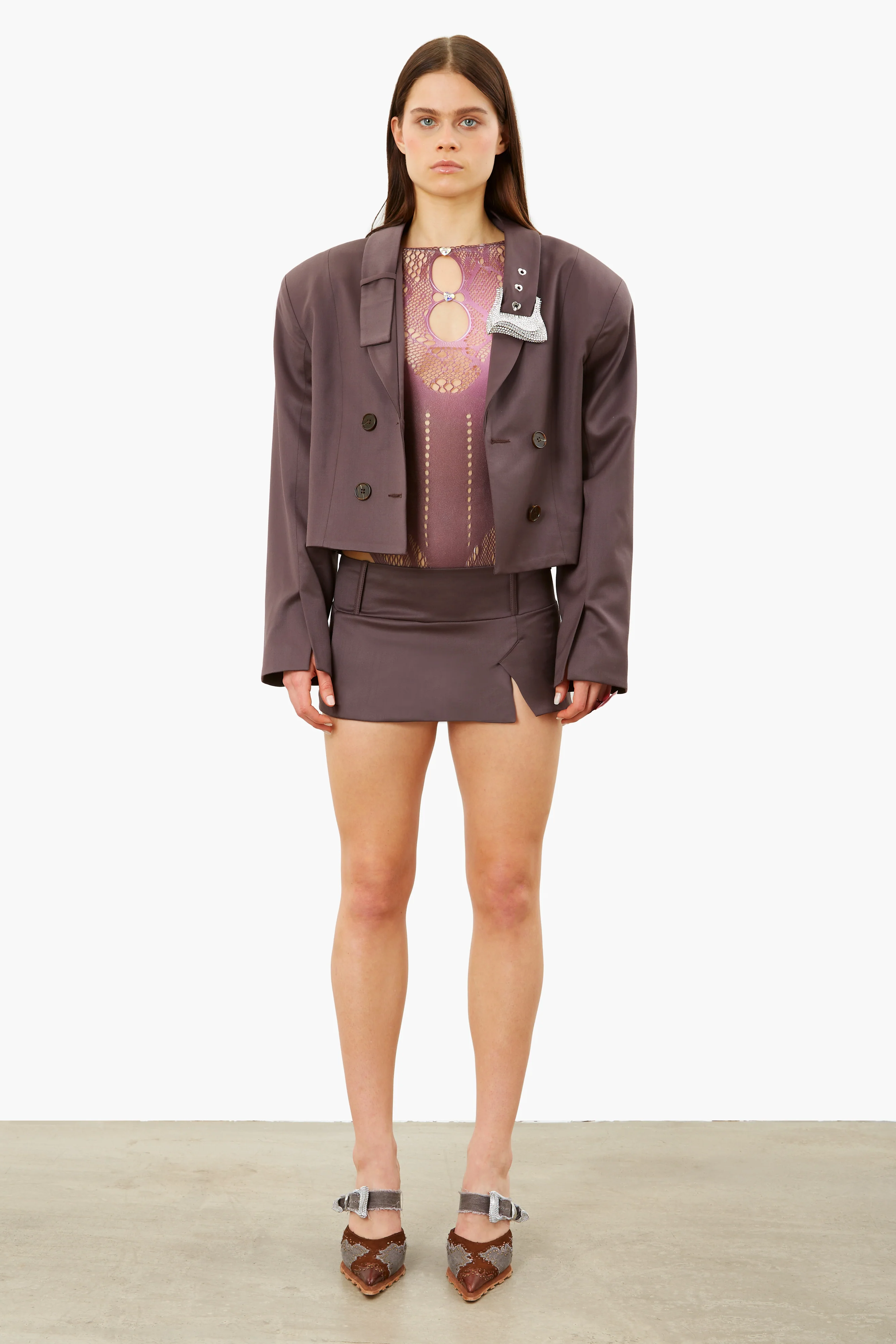 Suzan Cropped Blazer Tobacco - Image 3