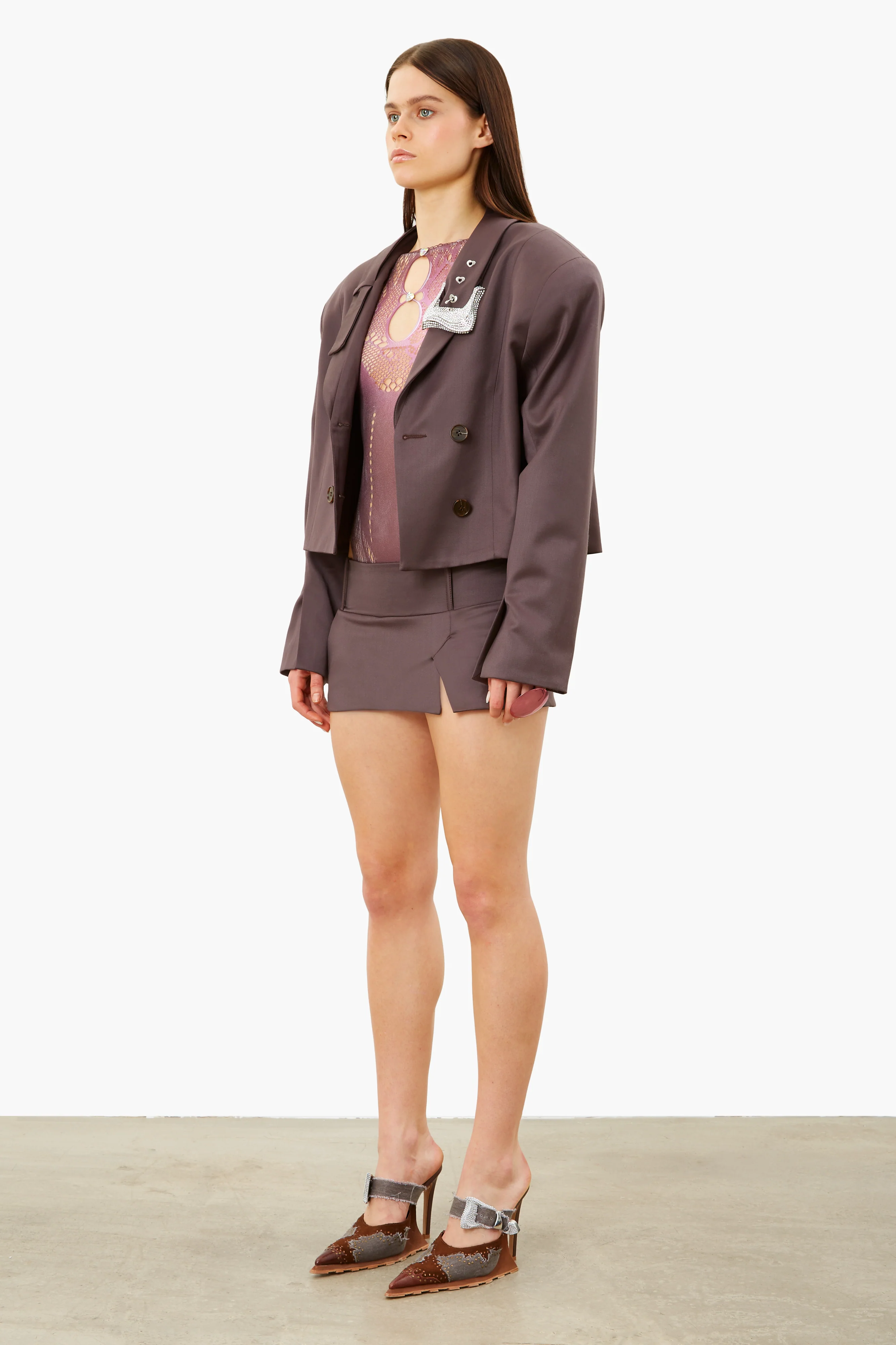 Suzan Micro Tailored Skirt Tobacco - Image 4