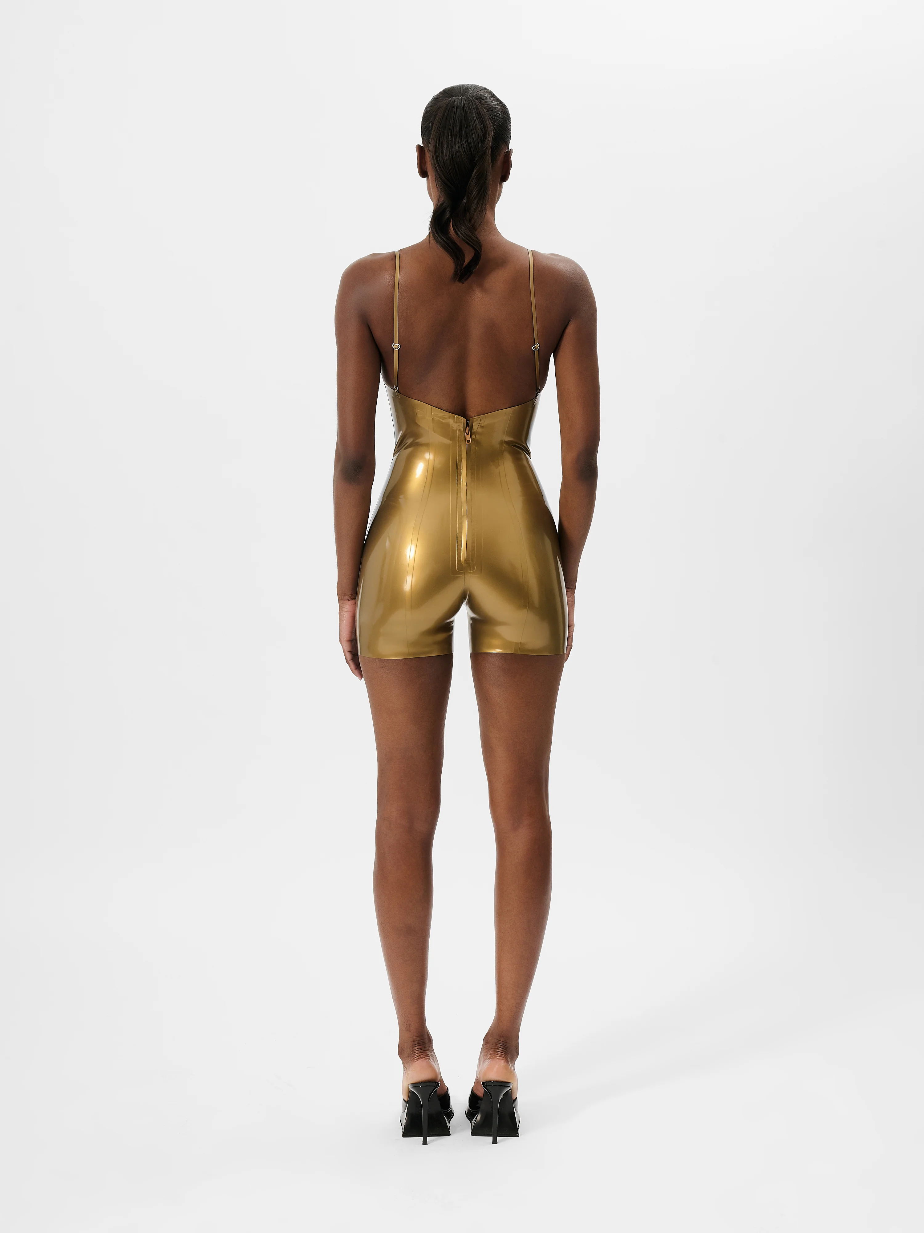 Toffee Latex Playsuit Gold - Image 3