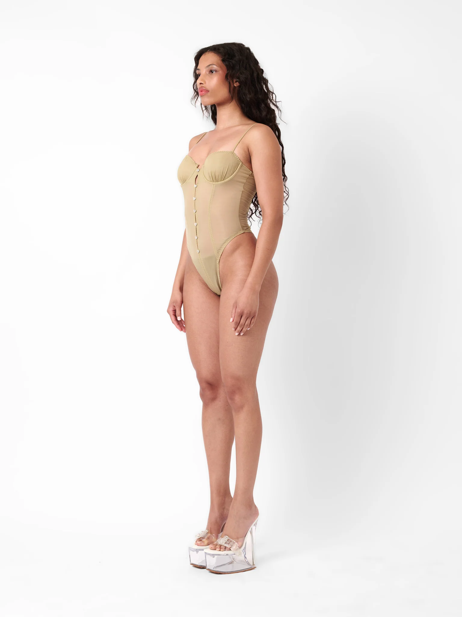 Vixxen Bodysuit Taupe - Image 4