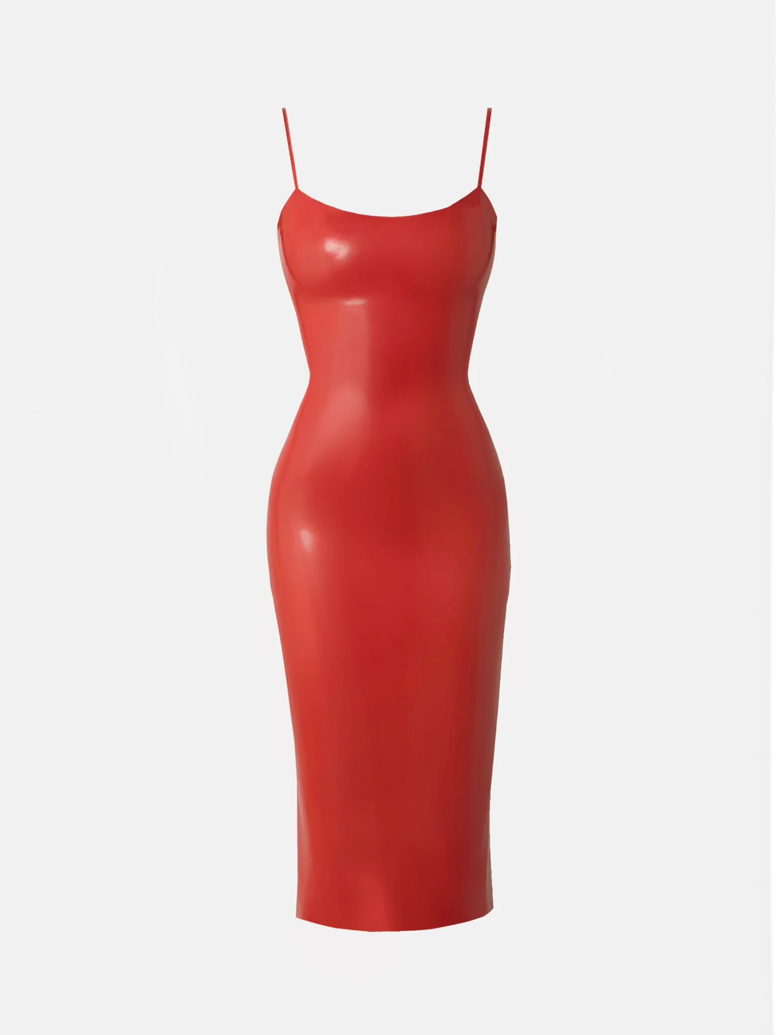 Whistle Latex Midi Dress Red - Image 8