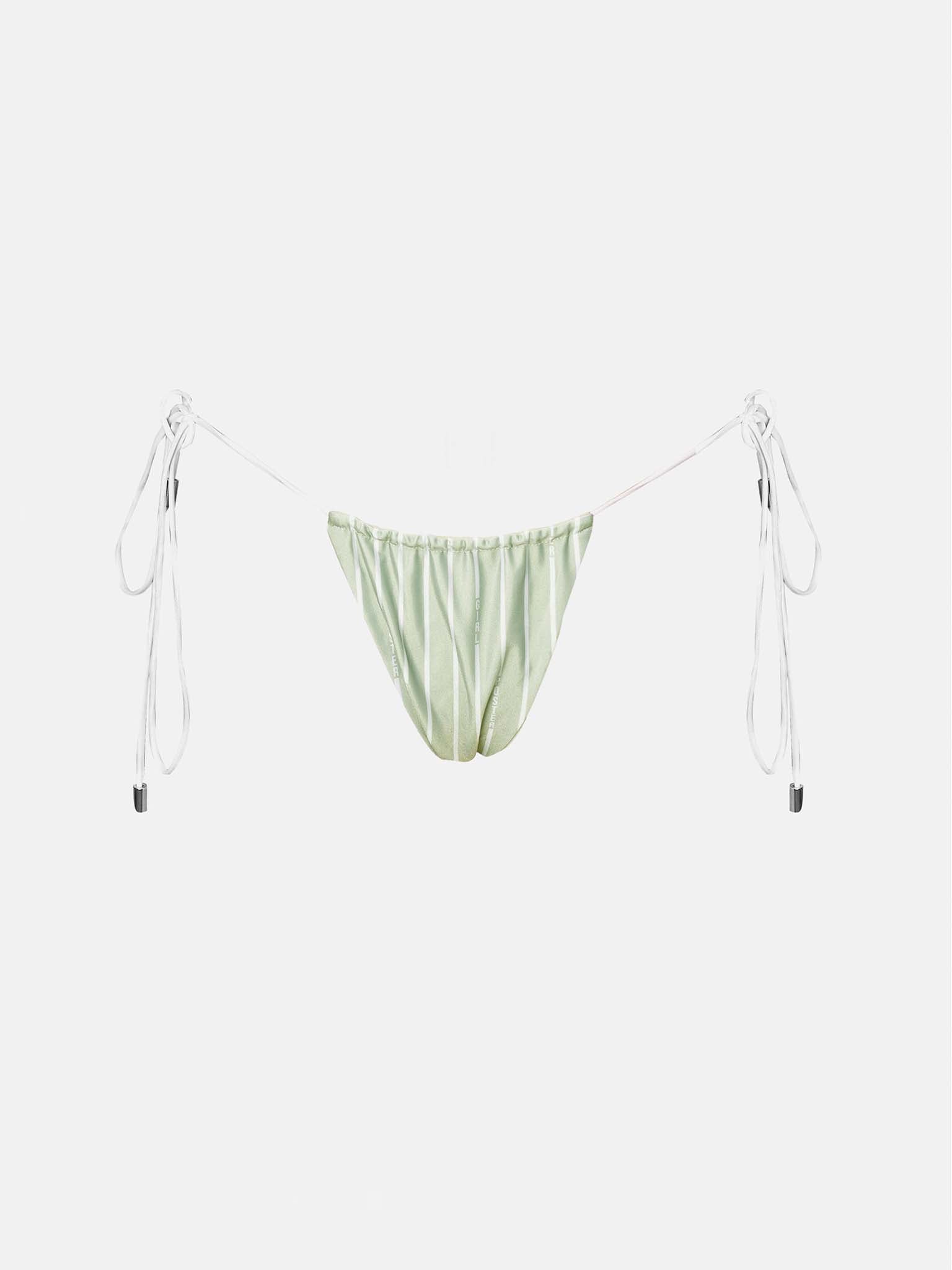 Woods Bikini Bottoms Green/White Pinstripe - Image 9